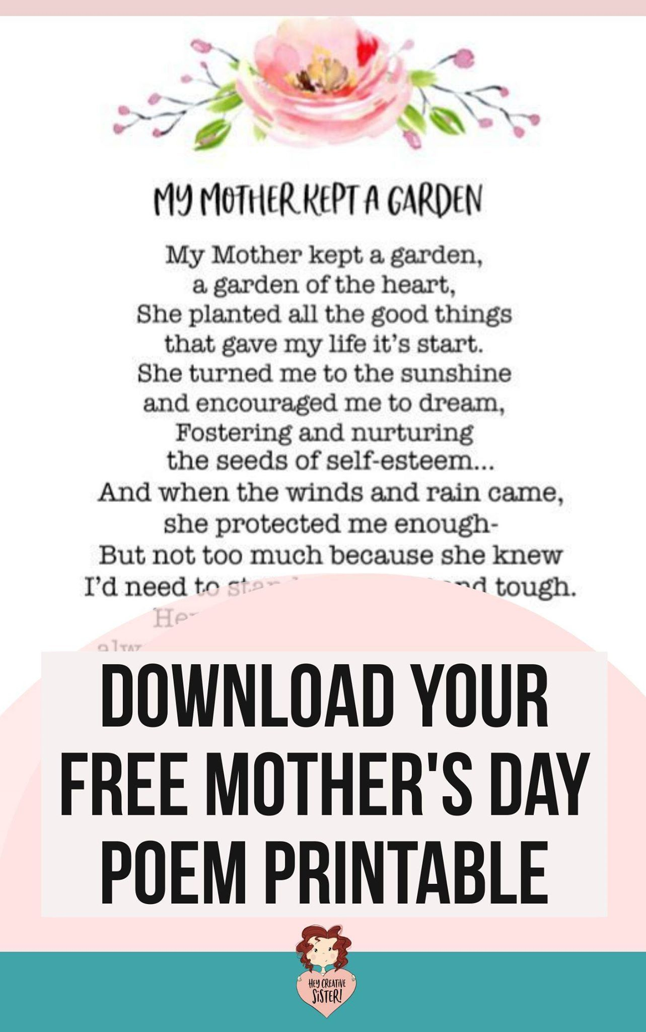 Download Your Free Mother&amp;#039;S Day Poem Printable Today! throughout Free Printable Mothers Day Poems