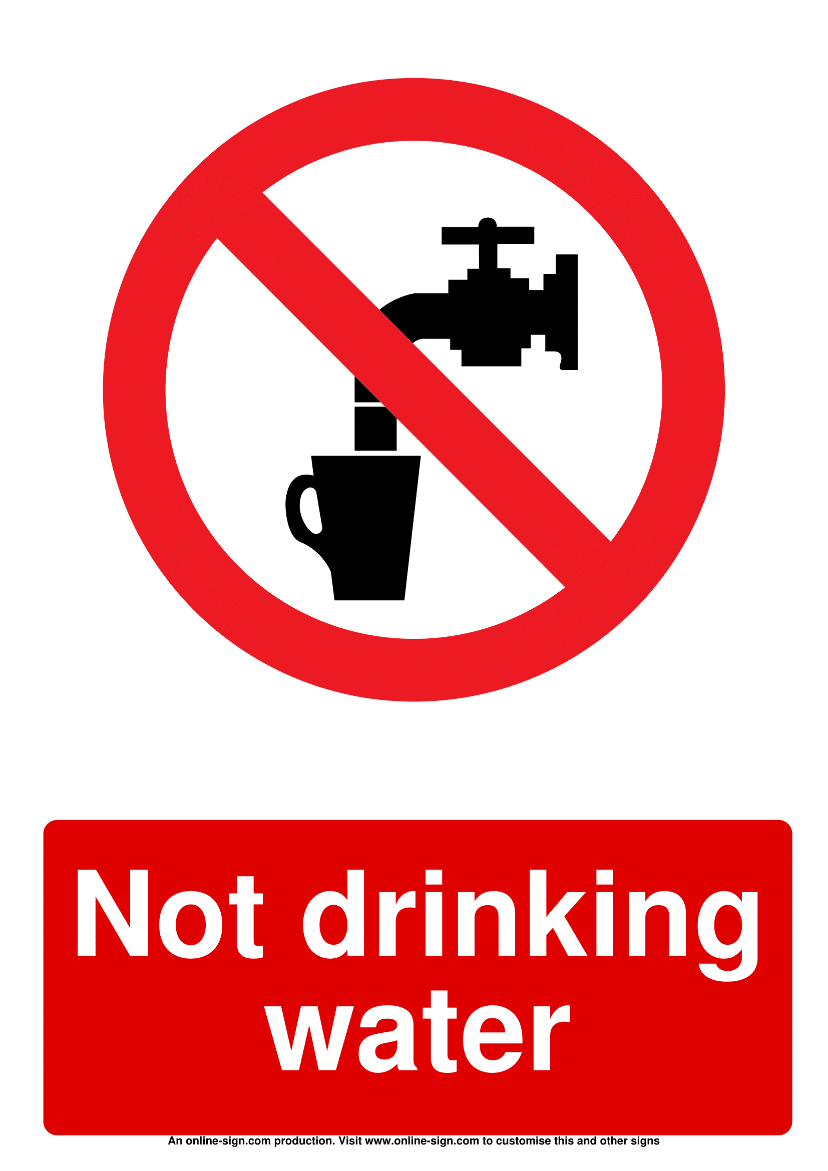 Drinking Water Signs | Poster Template for Free Printable Non Potable Water Signs