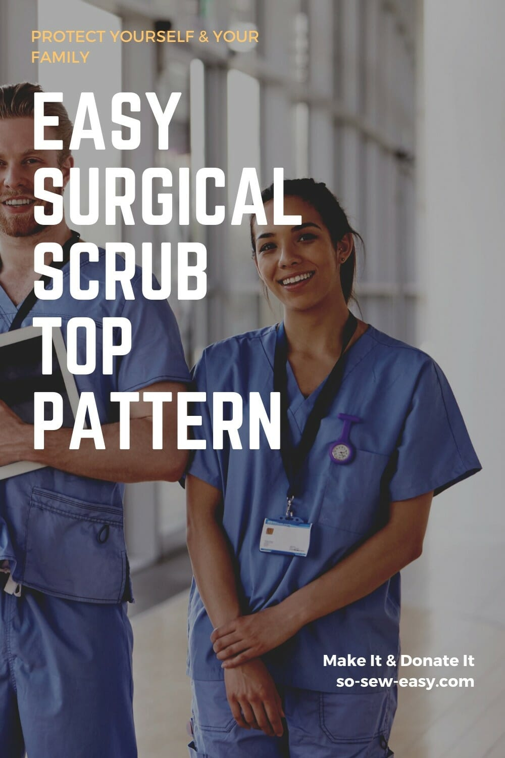 Easy Surgical Scrub Top Pattern - Make And Donate It | So Sew Easy for Printable Free Downloadable Scrub Top Pattern