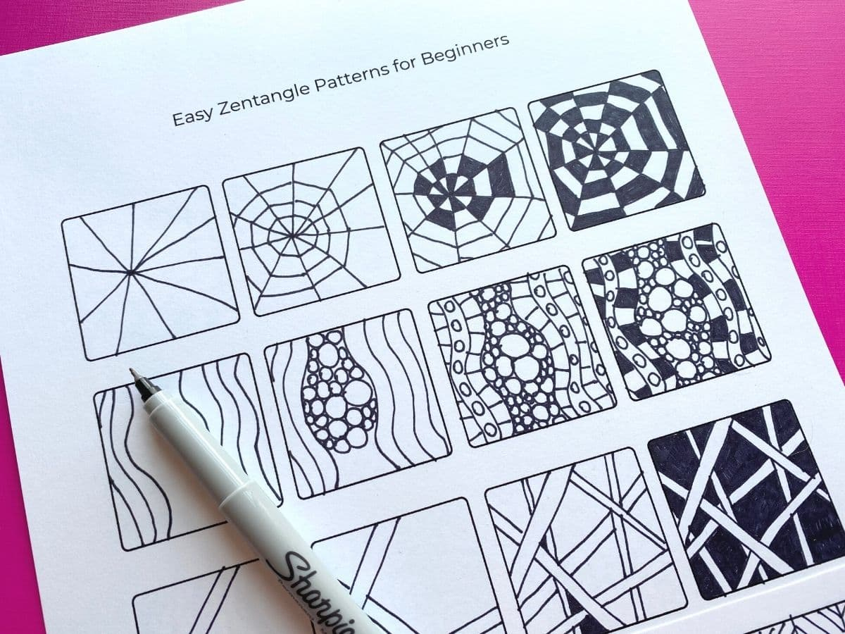 Easy Zentangle Patterns For Beginners And Kids for Free Printable Zentangle Patterns