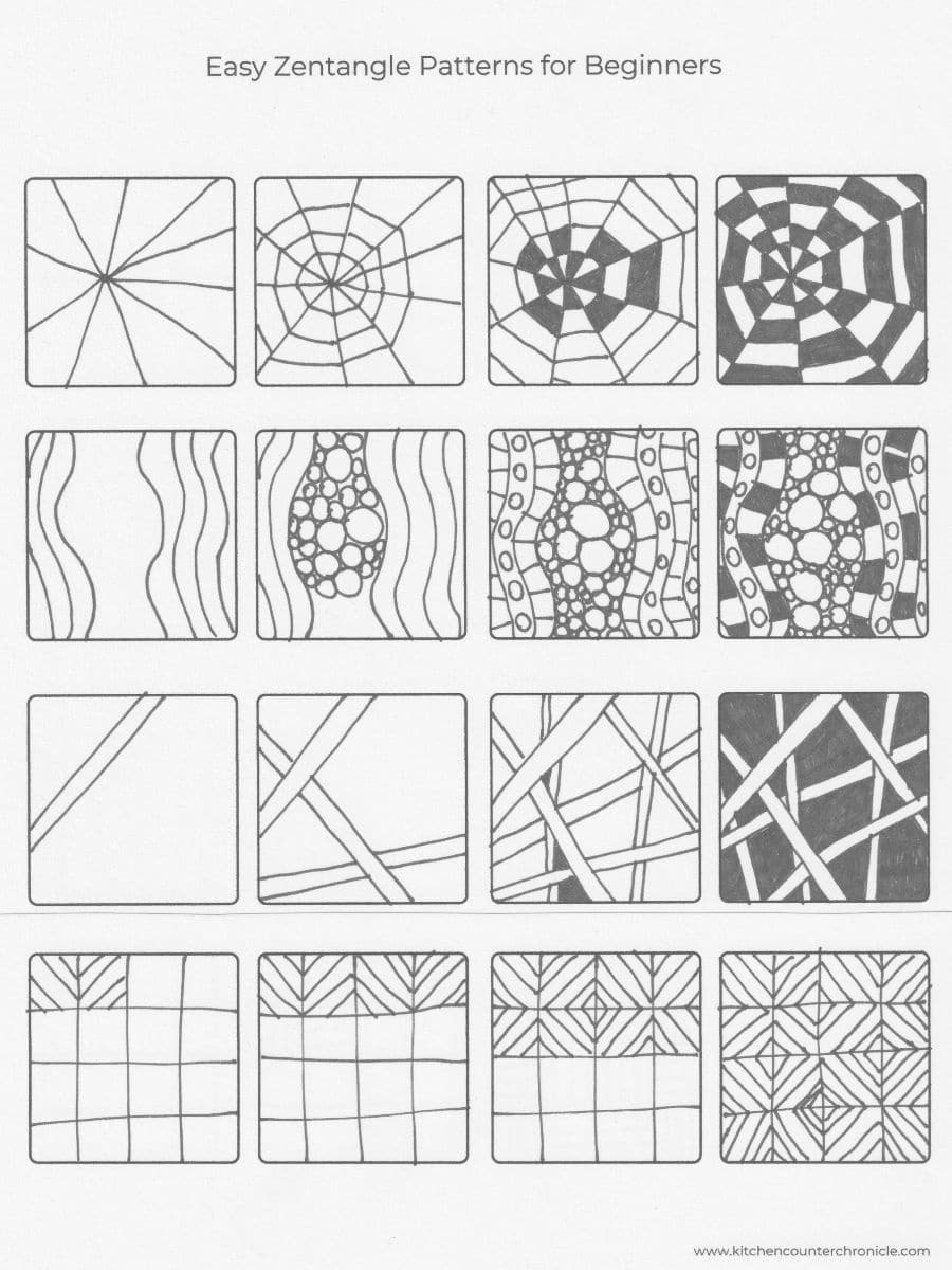 Easy Zentangle Patterns For Beginners And Kids pertaining to Free Printable Tangle Patterns
