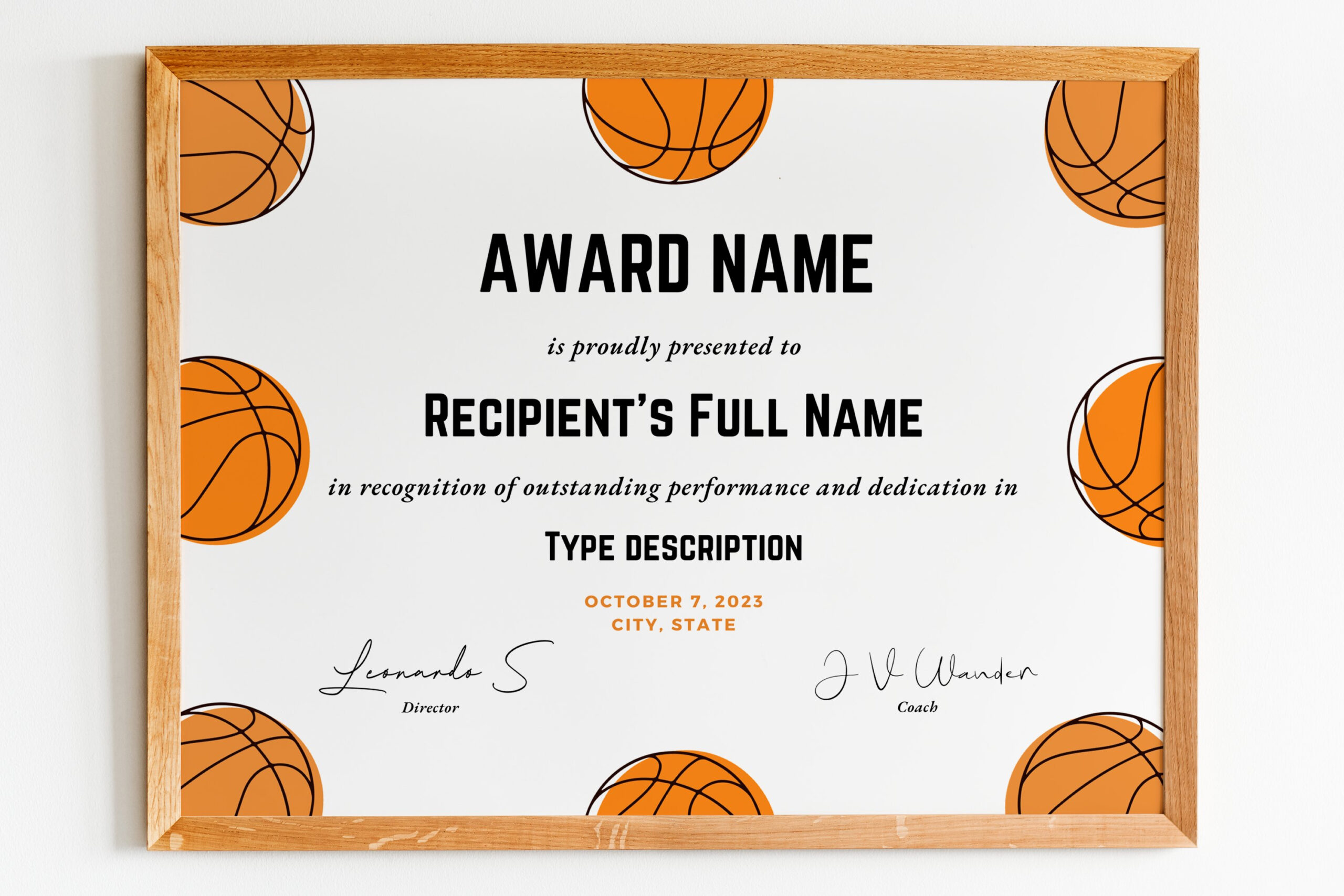 Editable Basketball Award Certificate Template, Printable throughout Free Printable Basketball Certificates