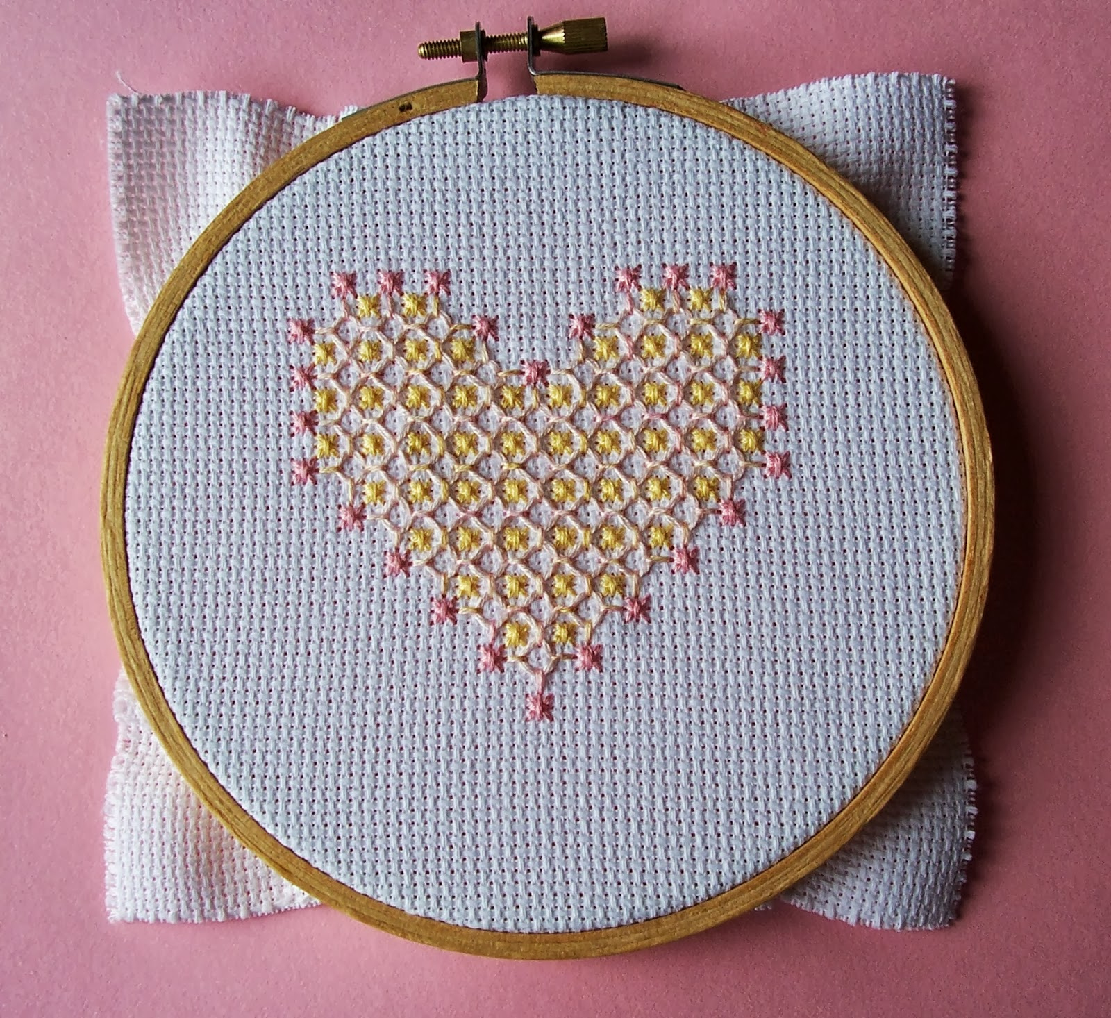Eglantine Stitchery: Chicken Scratch Heart, On Aida (!) regarding Free Printable Chicken Scratch Patterns