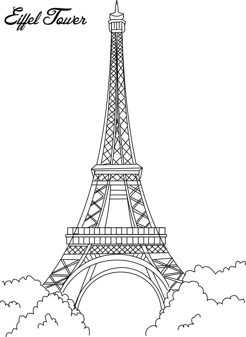 Eiffel Tower Coloring Printable Page For Kids within Free Eiffel Tower Printables