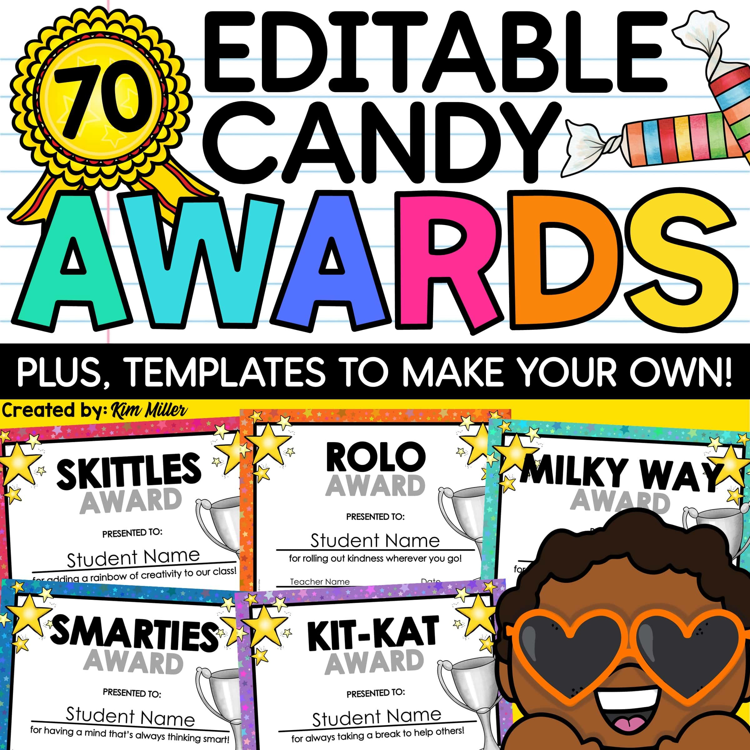 End Of The Year Awards Certificates Candy Bar Classroom Student regarding Free Candy Bar Awards Printables