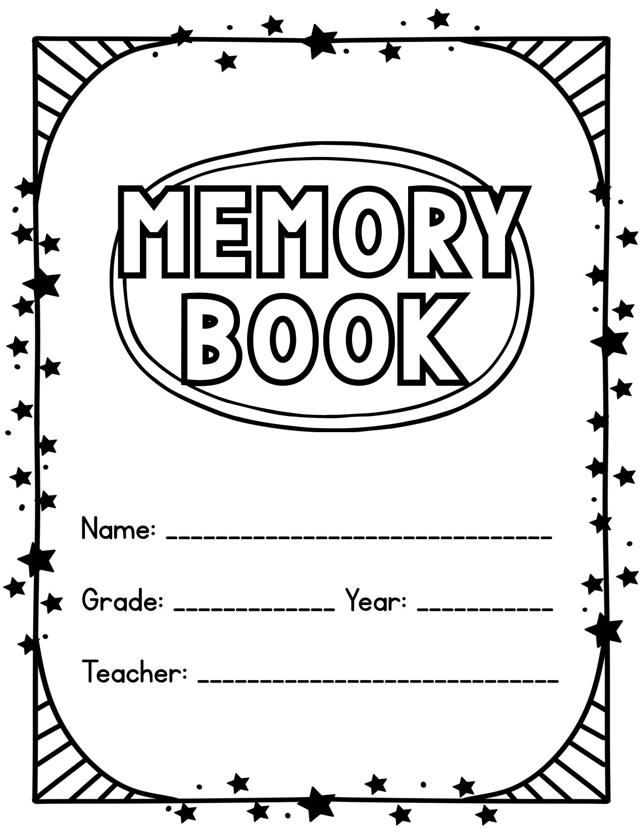 End Of The Year Memory Book (Free Printable Pdf) - A To Z Teacher intended for Free End Of Year Memory Book Printables