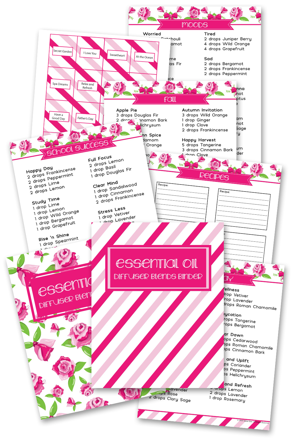 Essential Oil Recipes - 200+ Essential Oil Diffuser Blends Binder with regard to Free Essential Oil Binder Printables