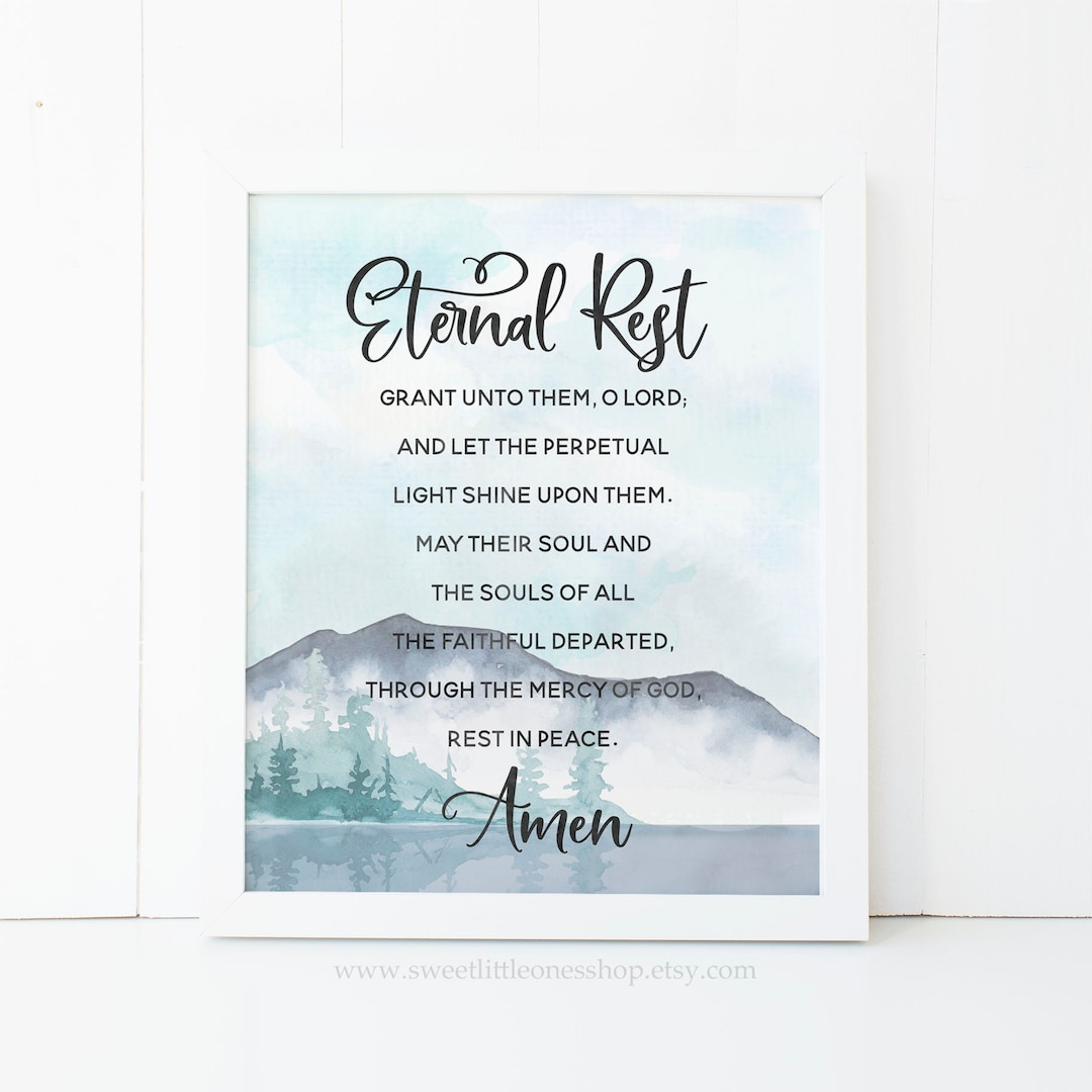 Eternal Rest Grant Unto Them O Lord Prayer Printable Wall Art Catholic Prayer For The Dead Print Catholic Prayer Print Catholic Memorial Art - Etsy in Free Printable 40 Days Prayer For The Faithful Departed