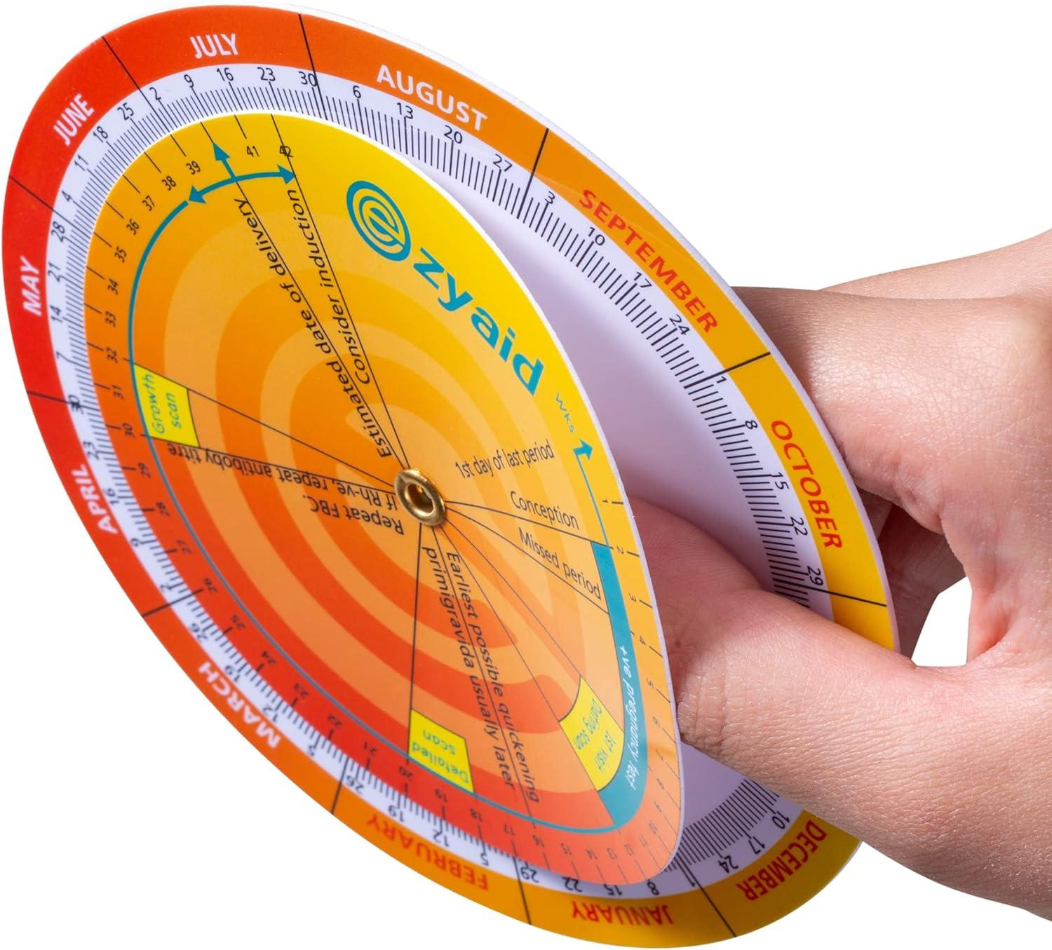 Ezyaid Pregnancy Wheel (Pack Of 6) - Due Date Calculator For Pregnant Women &amp;amp; Healthcare Providers | Gestational Edc/Edd Wheel With Crl, Bpd, Hc, Ac, with regard to Free Printable Pregnancy Wheel