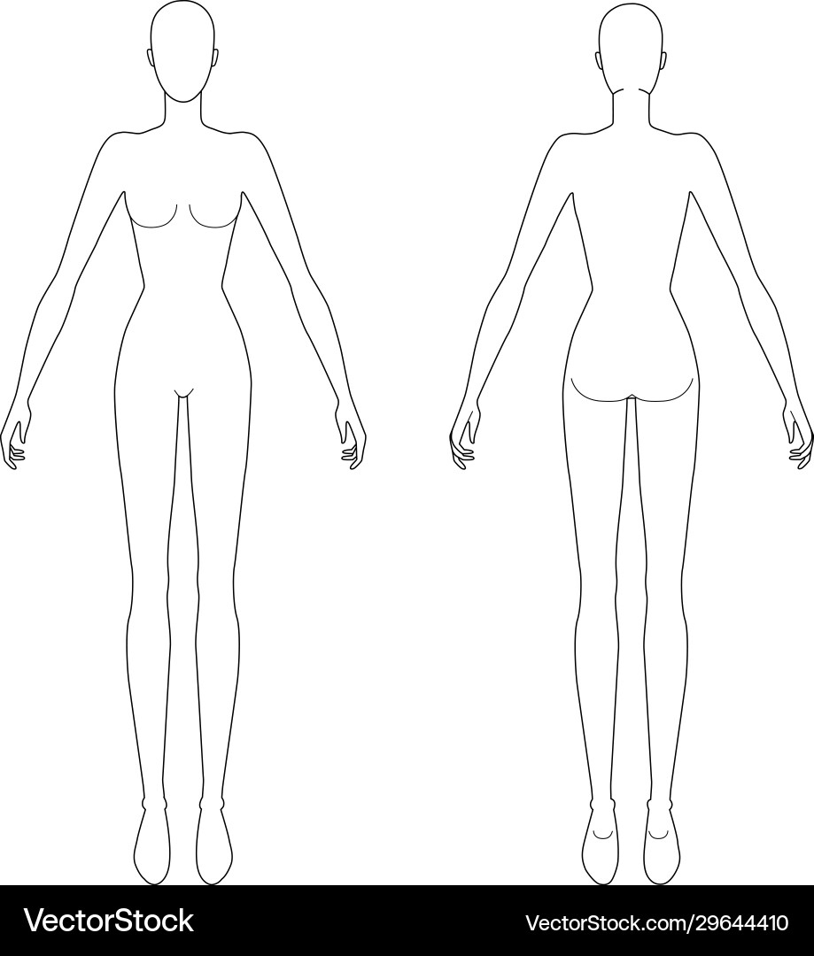 Fashion Female Figure Template Royalty Free Vector Image in Free Printable Fashion Model Templates