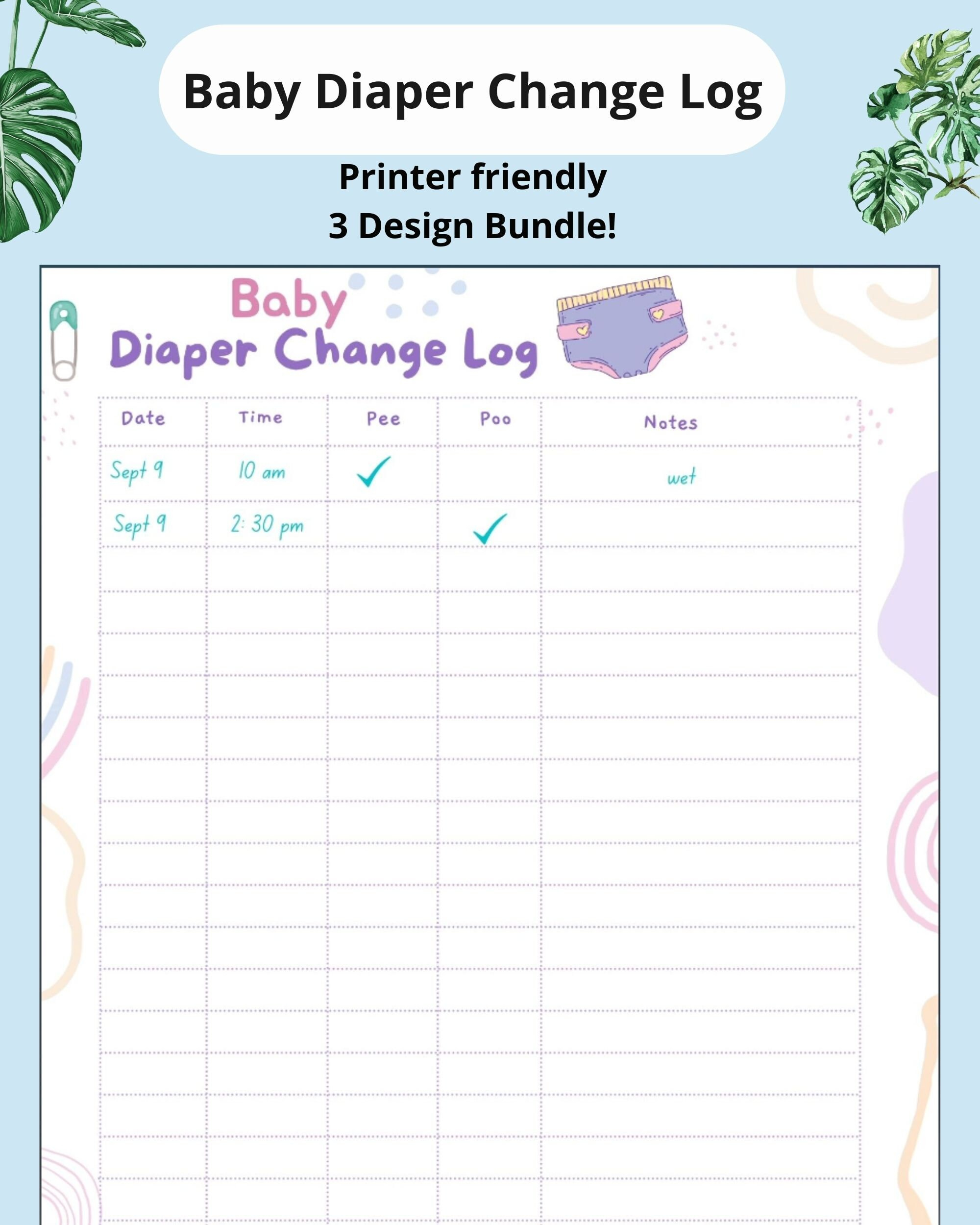 Feeding And Diaper Change Log Book Kdp Graphicbks throughout Free Printable Diaper Changing Log