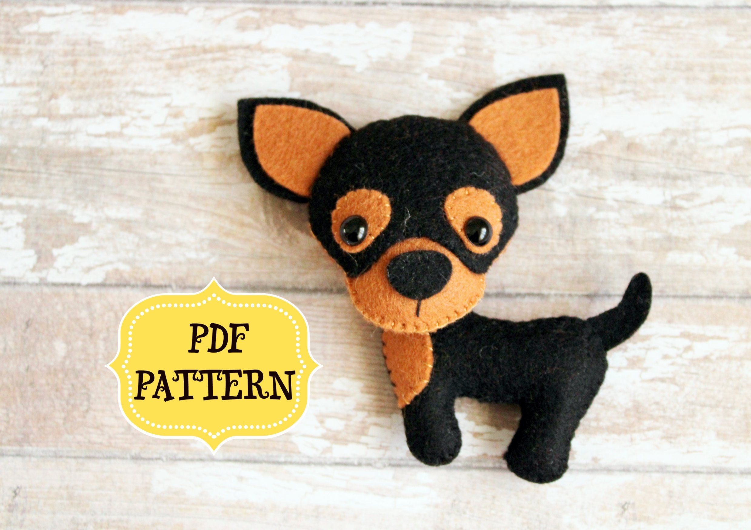 Felt Dog Pattern, Felt Chihuahua Pattern, Easy Sewing Pdf, Felt throughout Free Printable Stuffed Chawawa Patterns