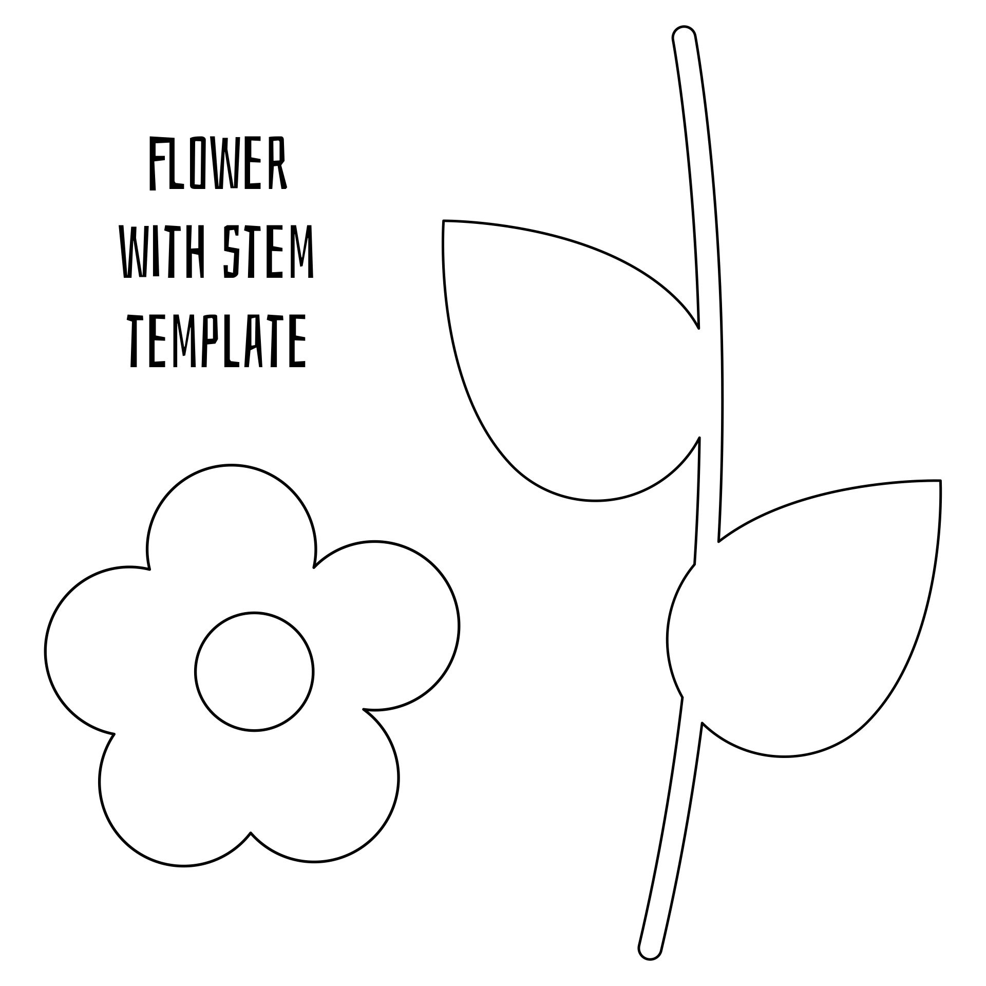 Flower Stem Template (Paint Or Draw The Flower Petals) | Tpt regarding Free Flower Stem Template