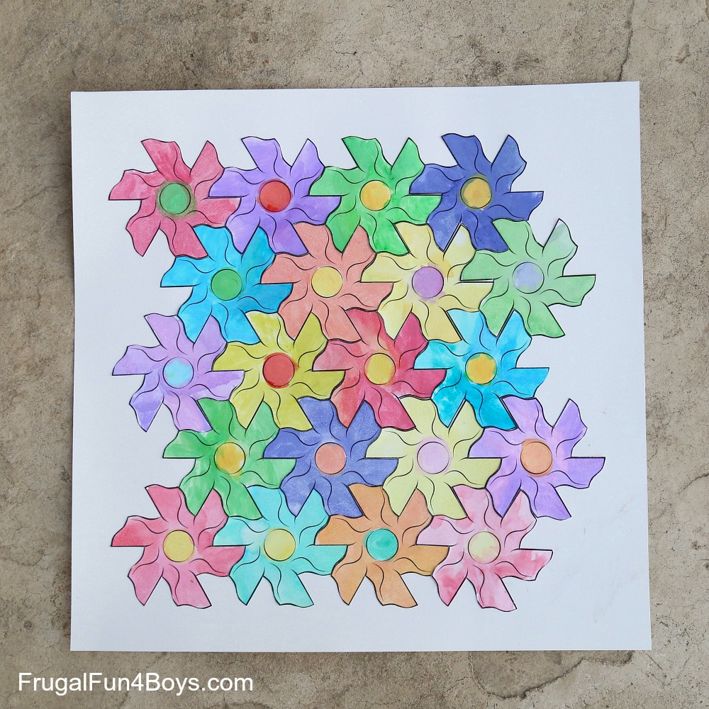 Flower Tessellation Activity For Kids (With A Printable Template intended for Tessellation Patterns Printable Free