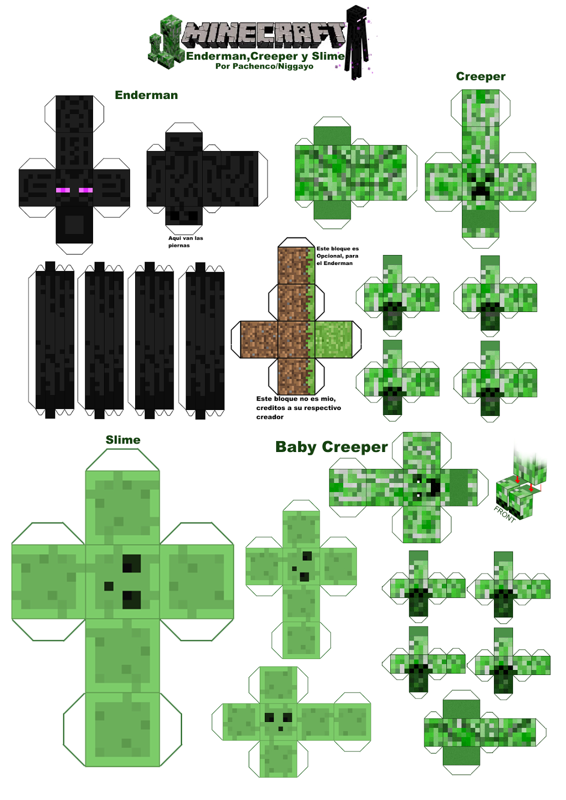 For Anyone Who Wants To Papercraft Print This Pages So You Can Do pertaining to Free Minecraft Printable Cutouts