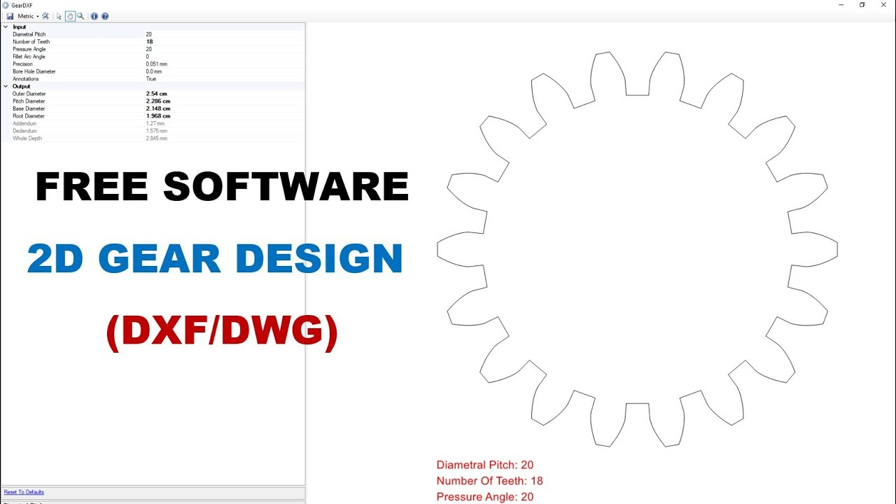 Free 2D Gear Design Software (Dxf/ Dwg) - Geardxf 2.0 intended for Gear Template Generator Program Free