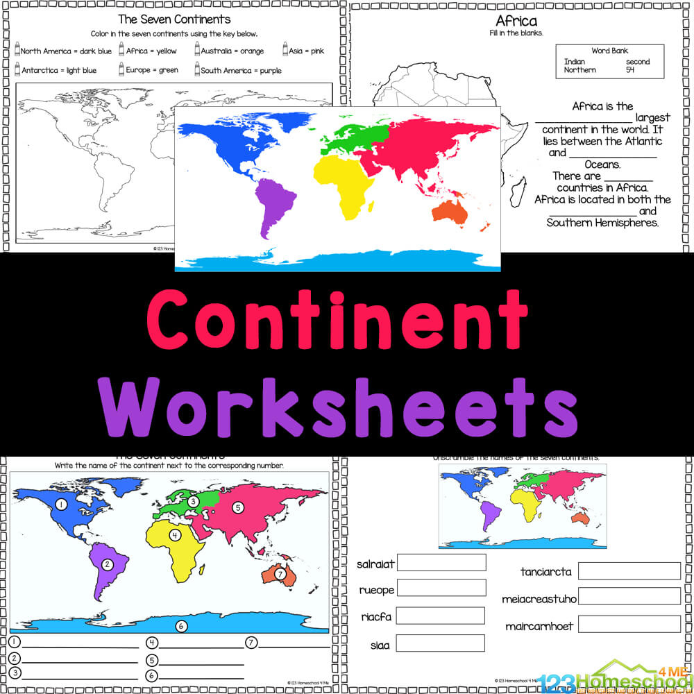 Free 7 Continents And Oceans Worksheet with Free Continent Printables