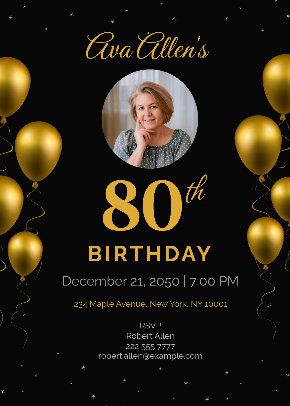 Free 80Th Birthday Invitation Templates, Editable And Printable for Free 80Th Birthday Printables