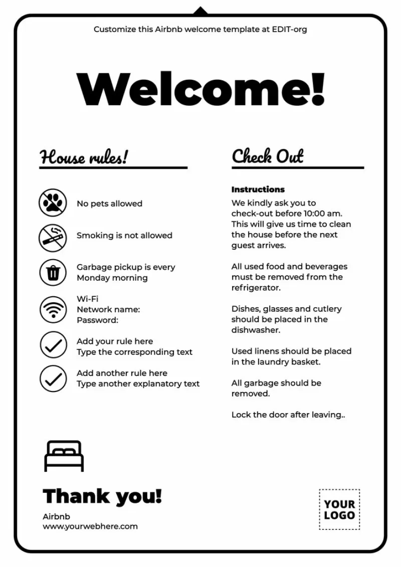 Free Airbnb Welcome Book Templates for Airbnb Templates Free Download
