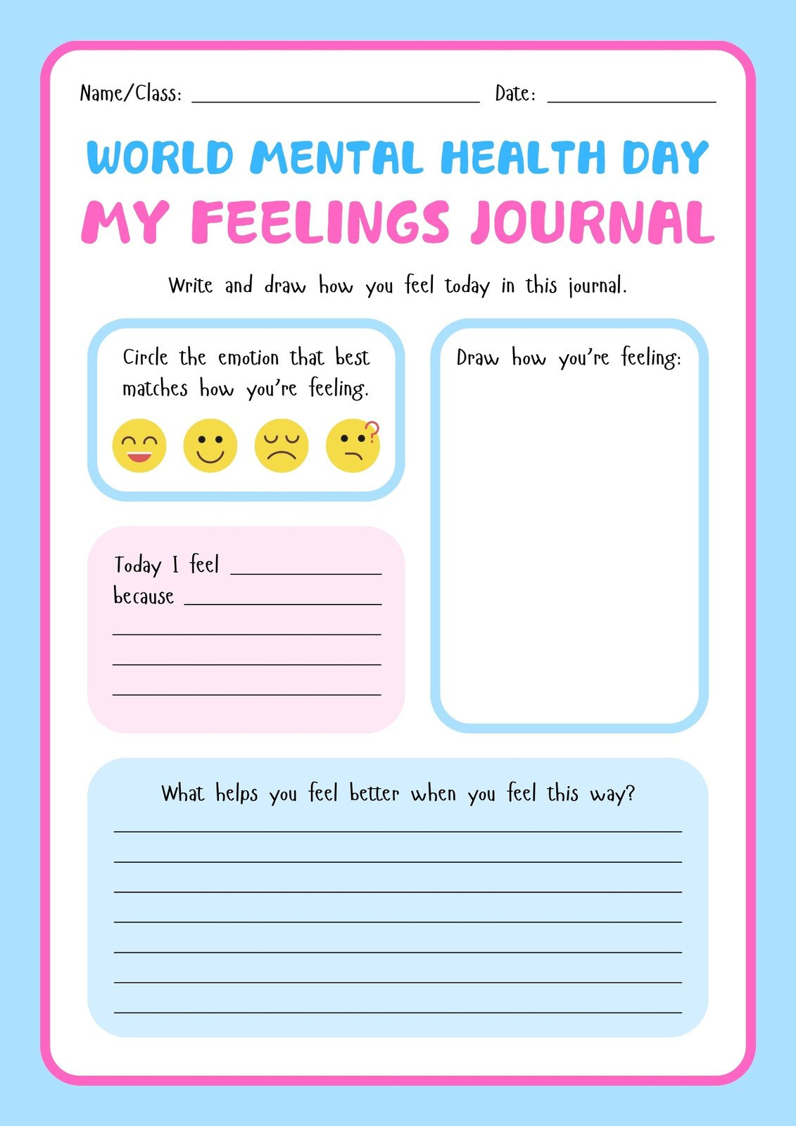 Free And Customizable Mental Health Templates with regard to Free Mental Health Printables