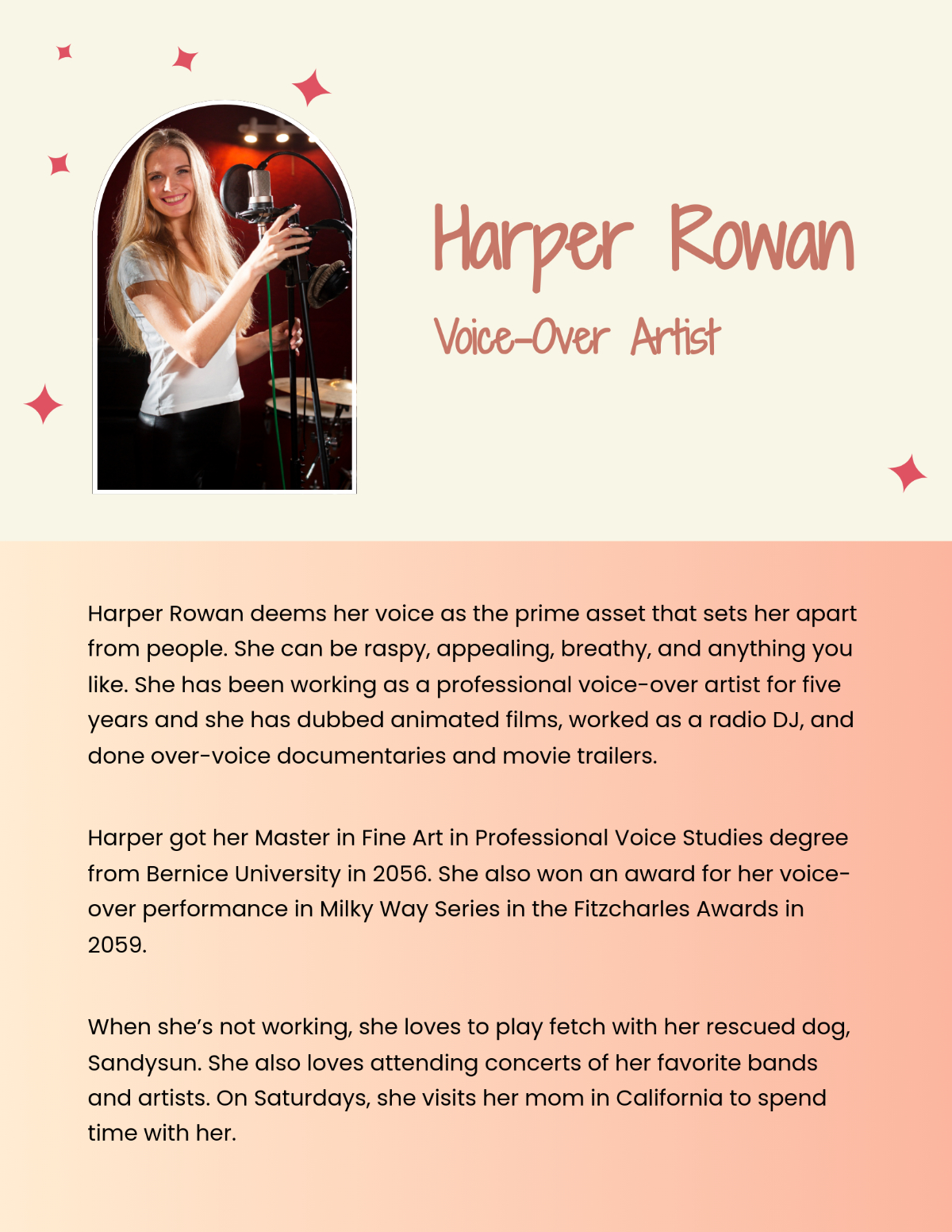 Free Artist Professional Bio Template To Edit Online throughout Free Dj Bio Templates