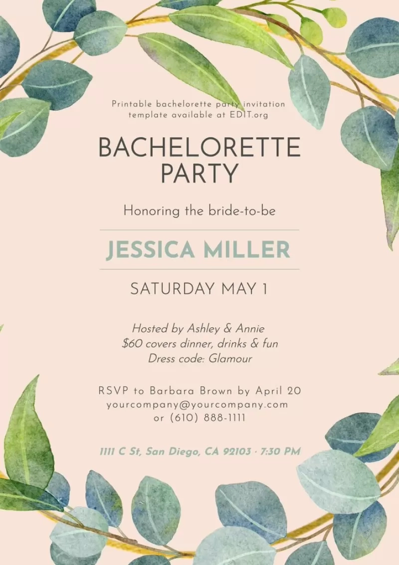 Free Bachelorette Party Invitation Templates throughout Free Hen Party Templates