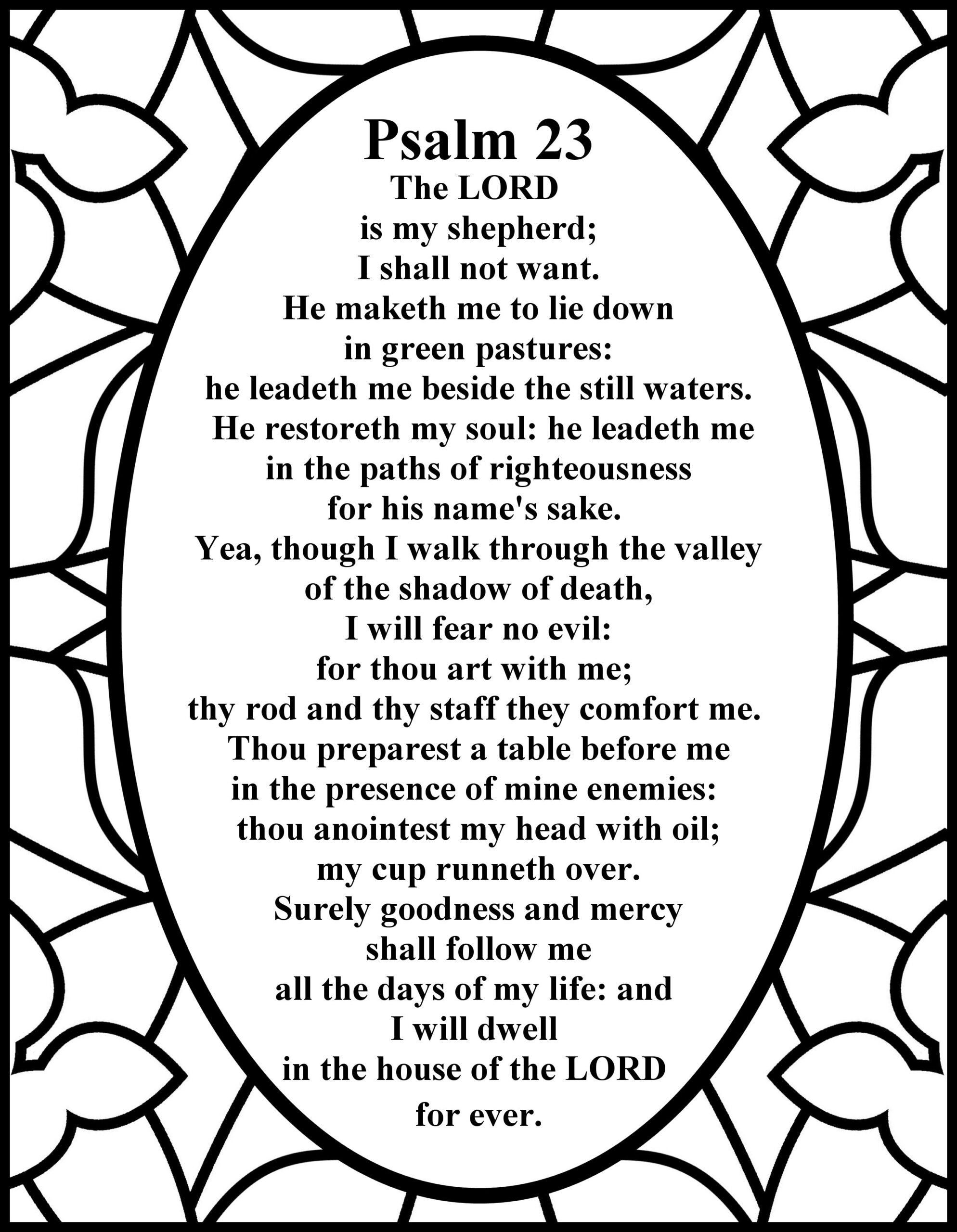 Free Bible Coloring Pages And Crafts For The Church And Family inside Free Printable Psalm 23 Coloring Pages