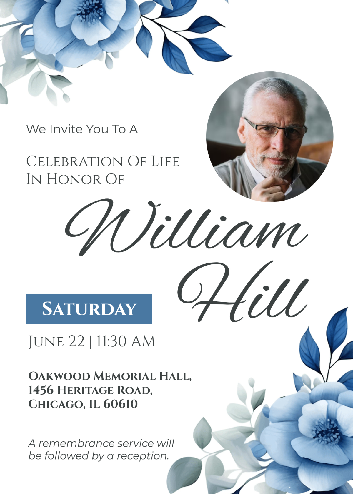 Free Celebration Of Life Invitation Templates, Editable And Printable inside Celebration Of Life Flyer Templates Free