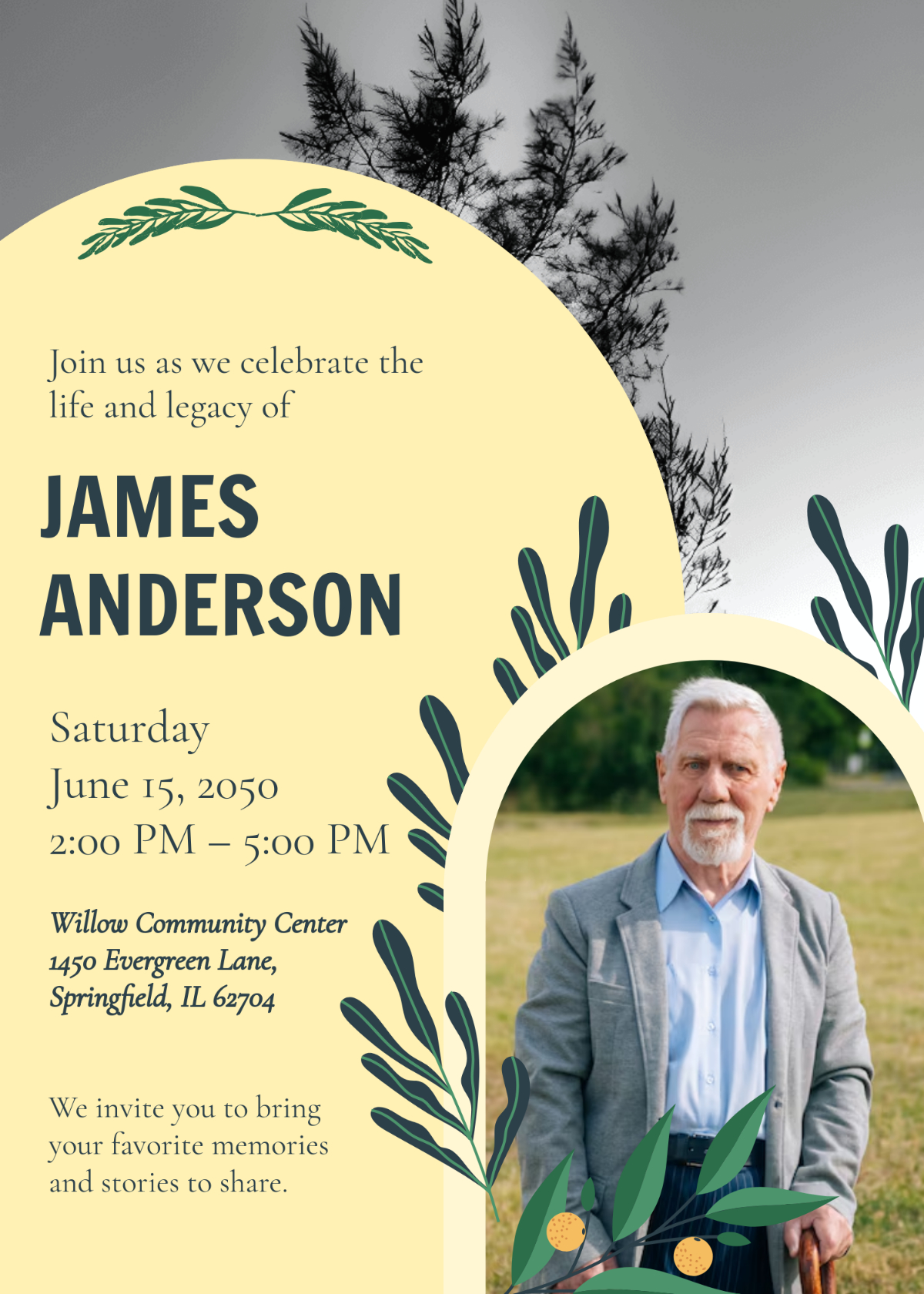 Free Celebration Of Life Invitation Templates, Editable And Printable within Celebration Of Life Flyer Templates Free