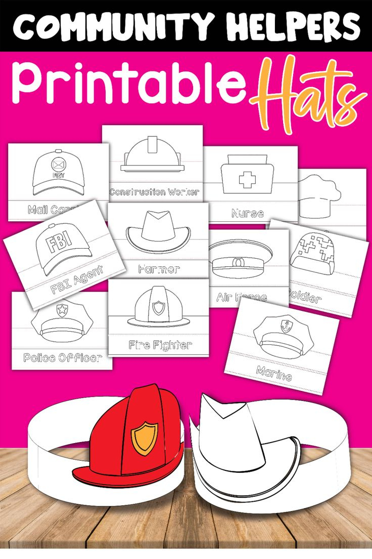 Free Community Helpers Hats intended for Community Helpers Hats Free Printables