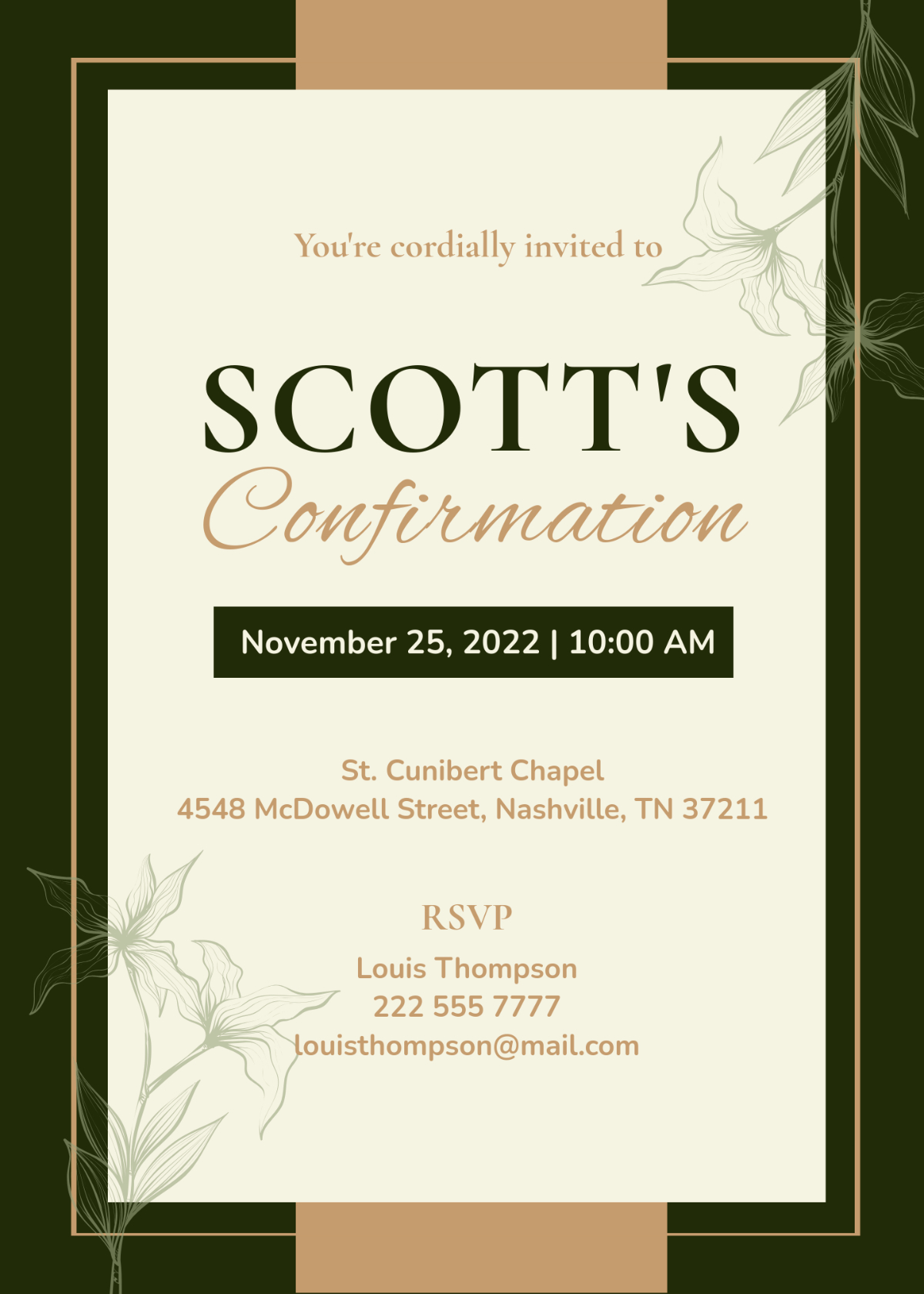 Free Confirmation Invitation Templates, Editable And Printable for Free Printable Confirmation Cards Online