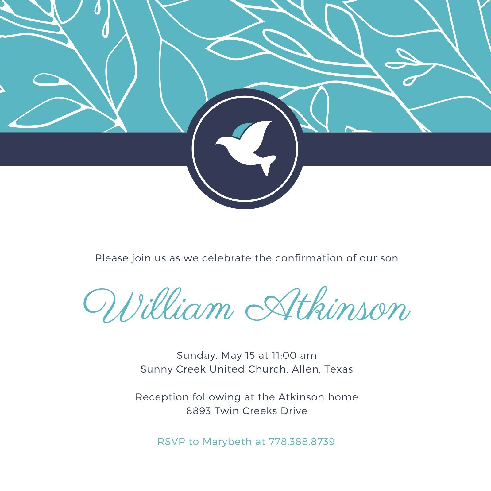 Free Confirmation Invitation Templates To Customize | Canva pertaining to Free Printable Confirmation Cards Online