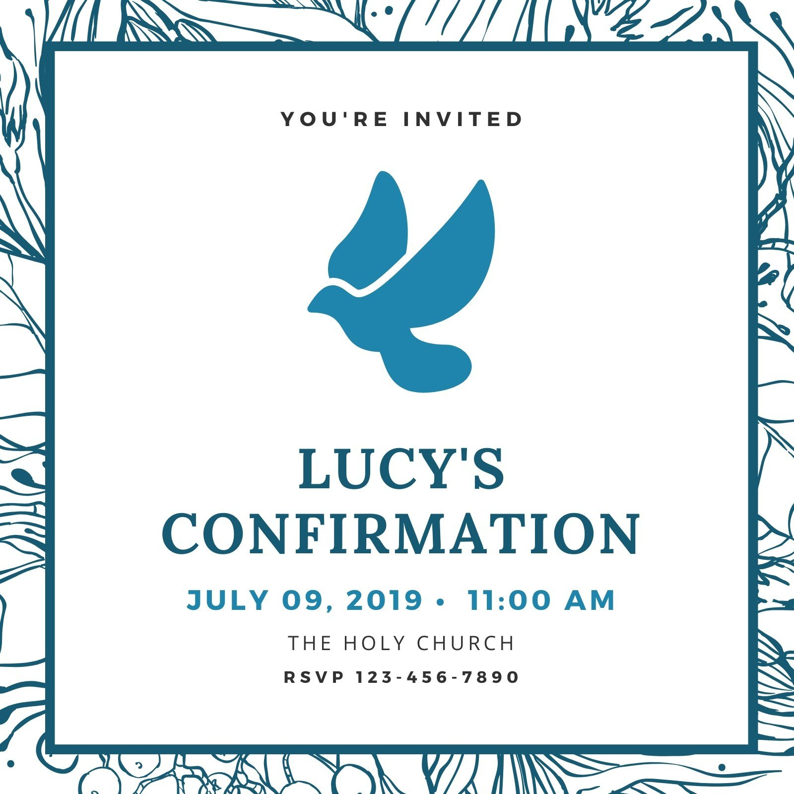 Free Confirmation Invitation Templates To Customize | Canva with regard to Free Printable Confirmation Cards Online