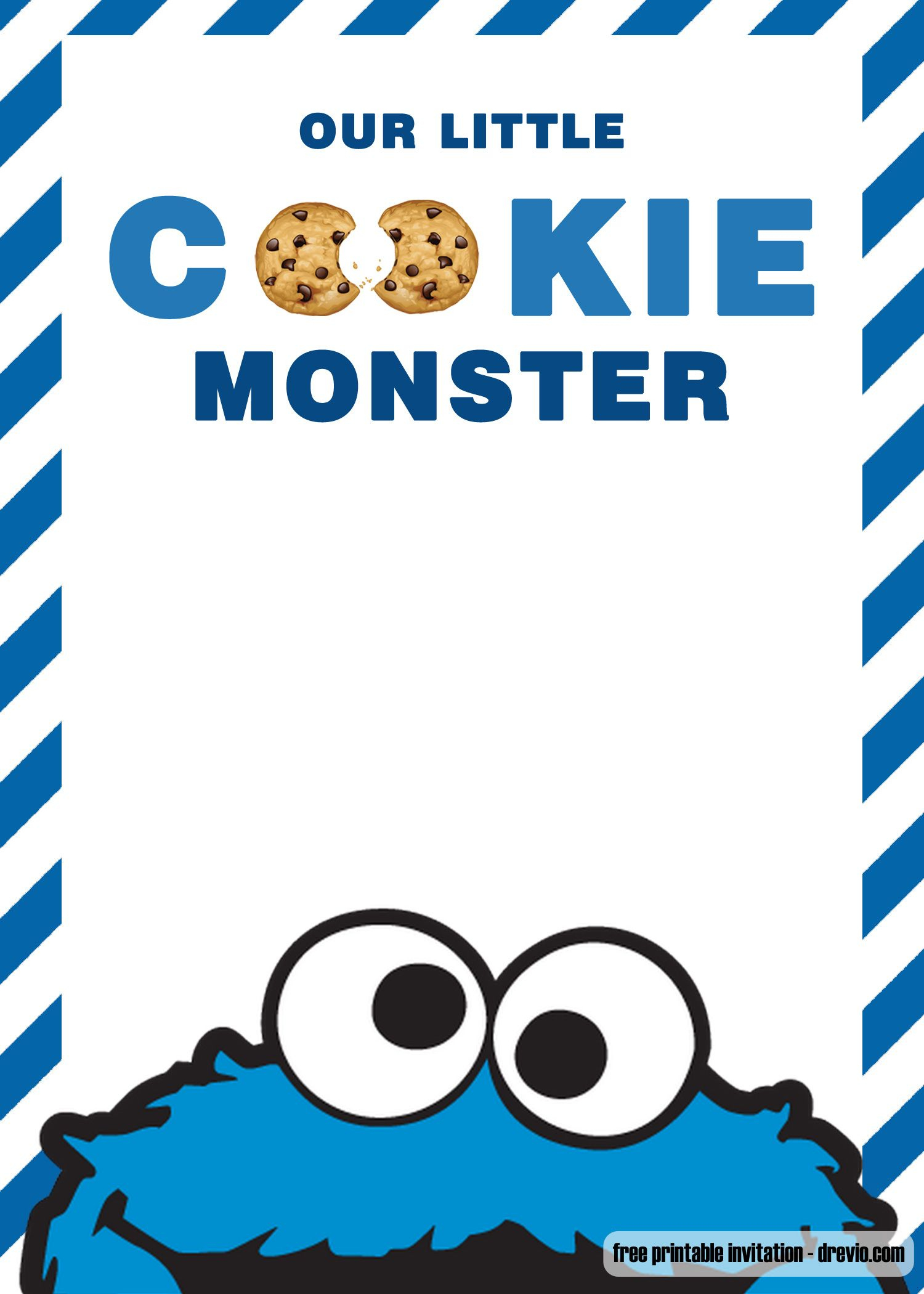 Free Cookie Monster Birthday Invitation Templates inside Free Printable Cookie Monster Birthday Cards