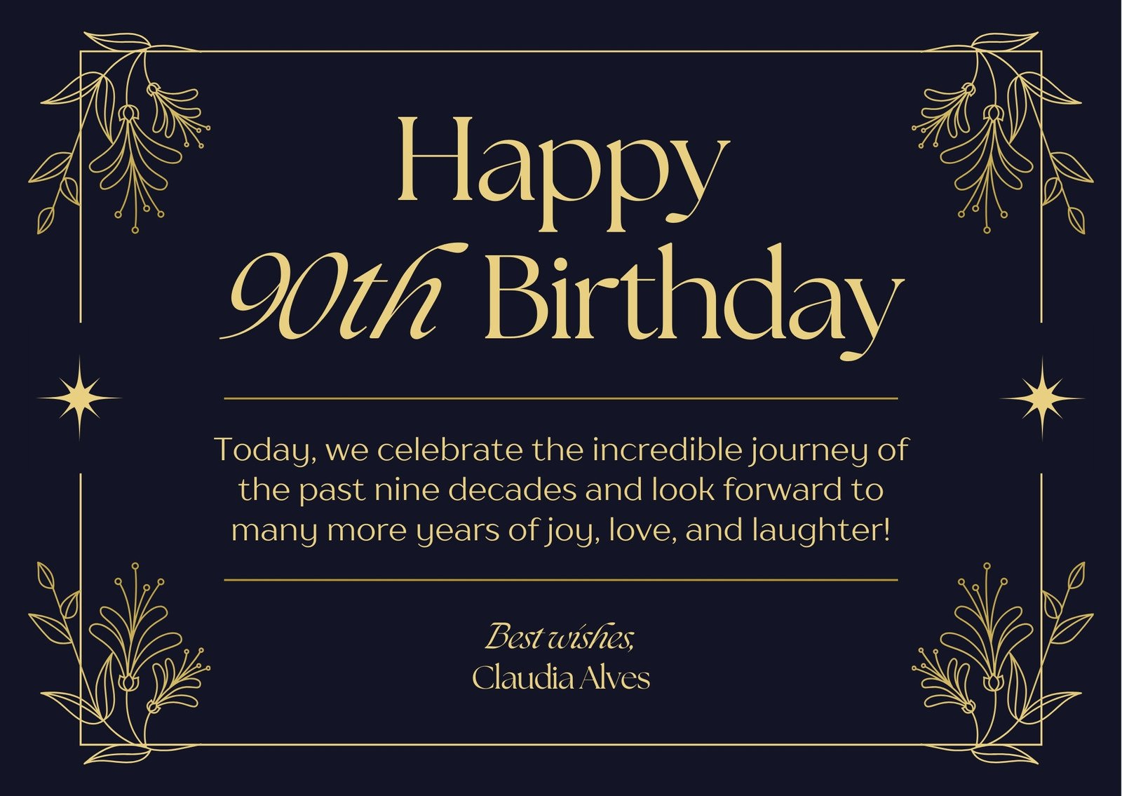 Free Custom Printable 90Th Birthday Card Templates | Canva with Free Printable 90Th Birthday Poems
