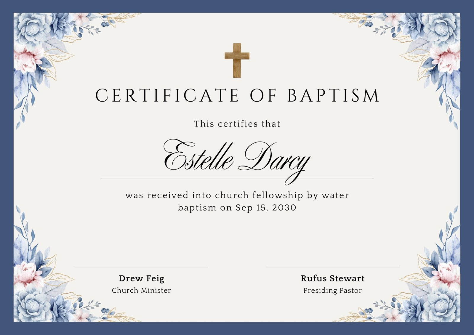 Free Custom Printable Baptismal Certificate Templates | Canva intended for Free Printable Rcia Certificates