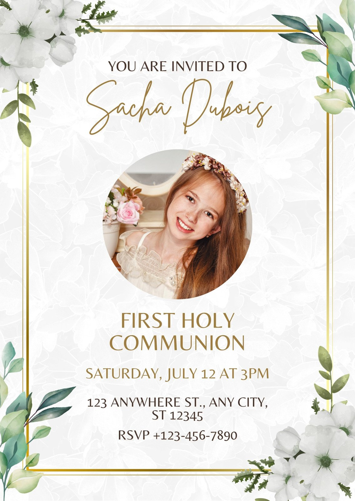 Free Custom Printable First Communion Invitation Templates | Canva with regard to First Communion Free Printables