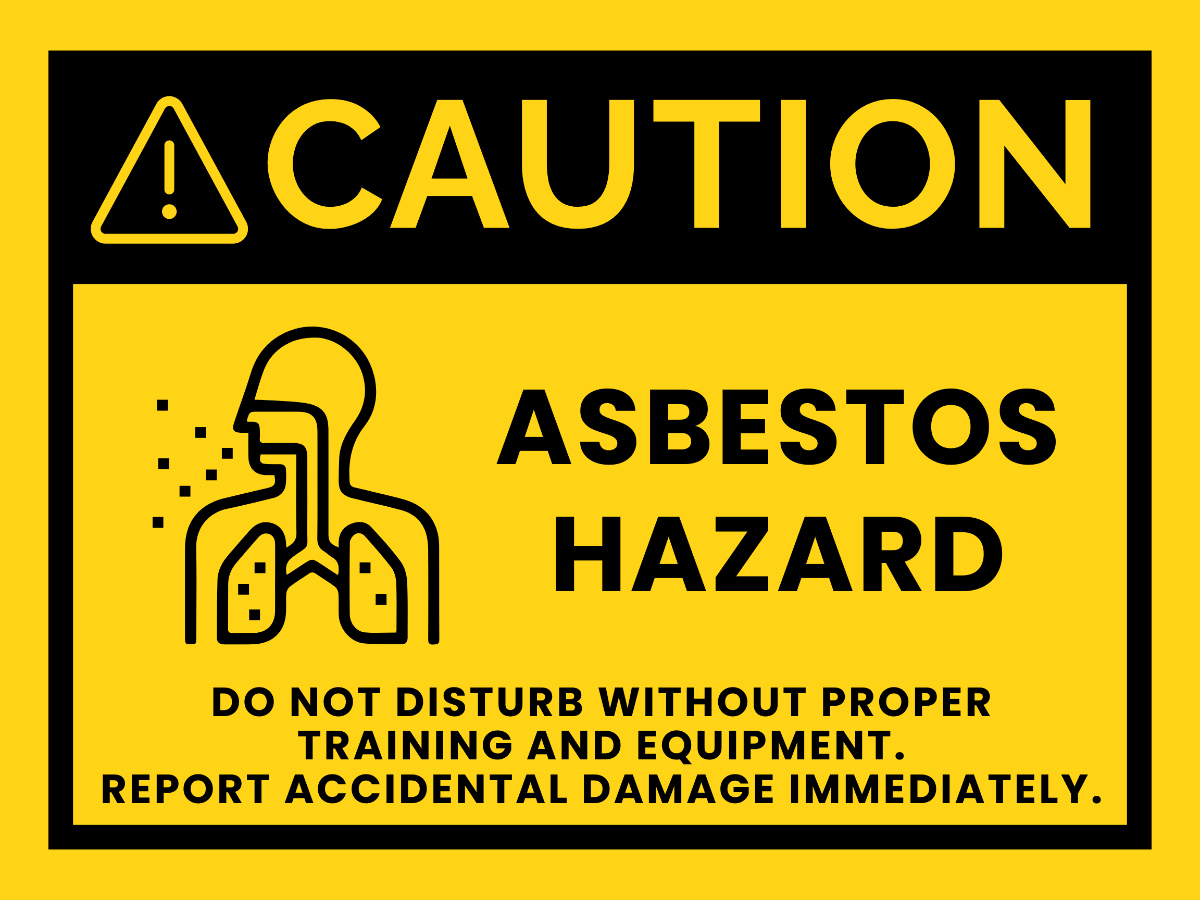 Free Danger Asbestos Do Not Disturb Material - Health And Safety regarding Free Printable Asbestos Warning Signs