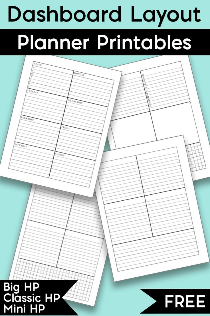 Free Dashboard Layout Planner Printables - Free Weekly Planner Pages in Free Printable Happy Planner Dashboard
