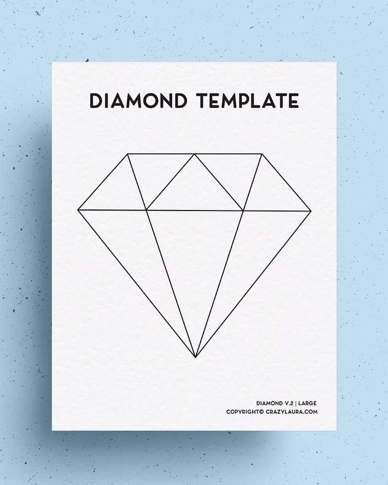 Free Diamond Template &amp;amp; Outline Printable Sheets - Crazy Laura intended for Free Printable Diamond Stencils
