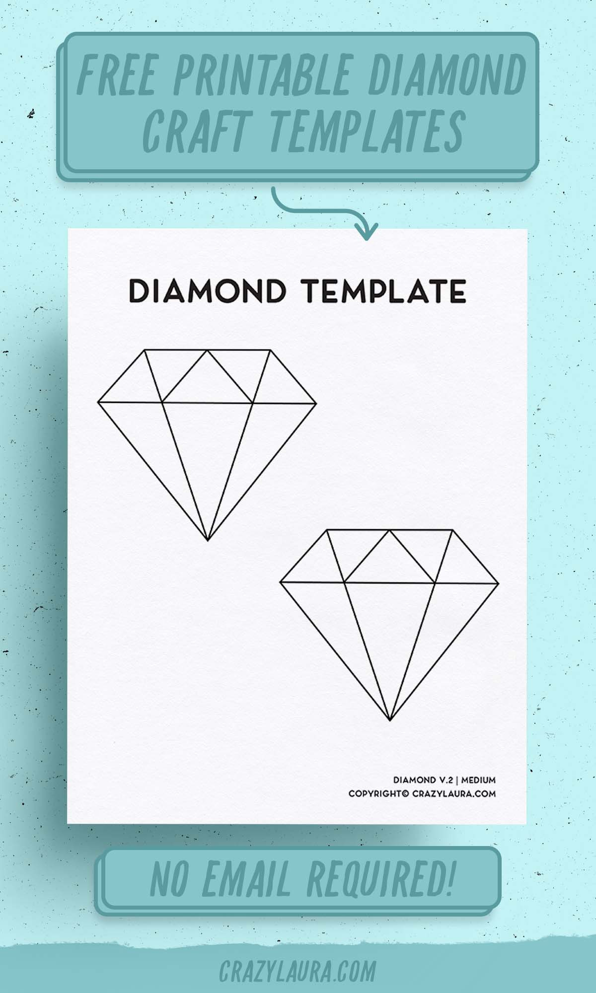 Free Diamond Template &amp;amp; Outline Printable Sheets - Crazy Laura with Free Printable Diamond Stencils