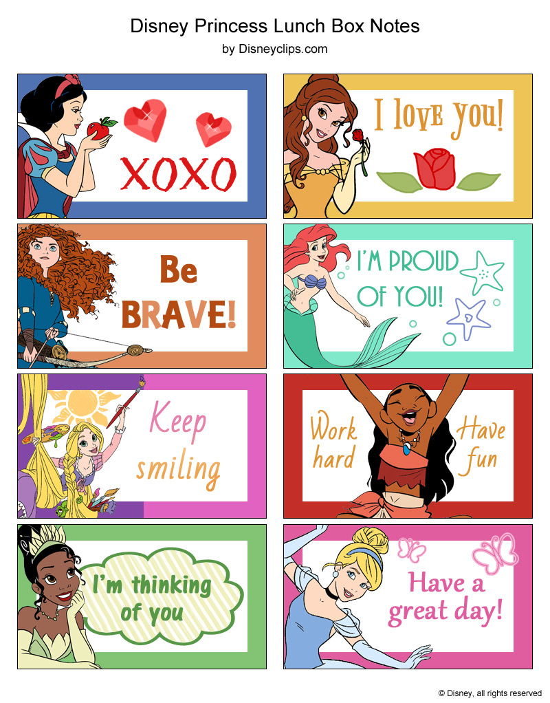 Free Disney Princess Printable Crafts: Stickers, Notes, Bookmarks for Free Printable Disney Princess Name Tags