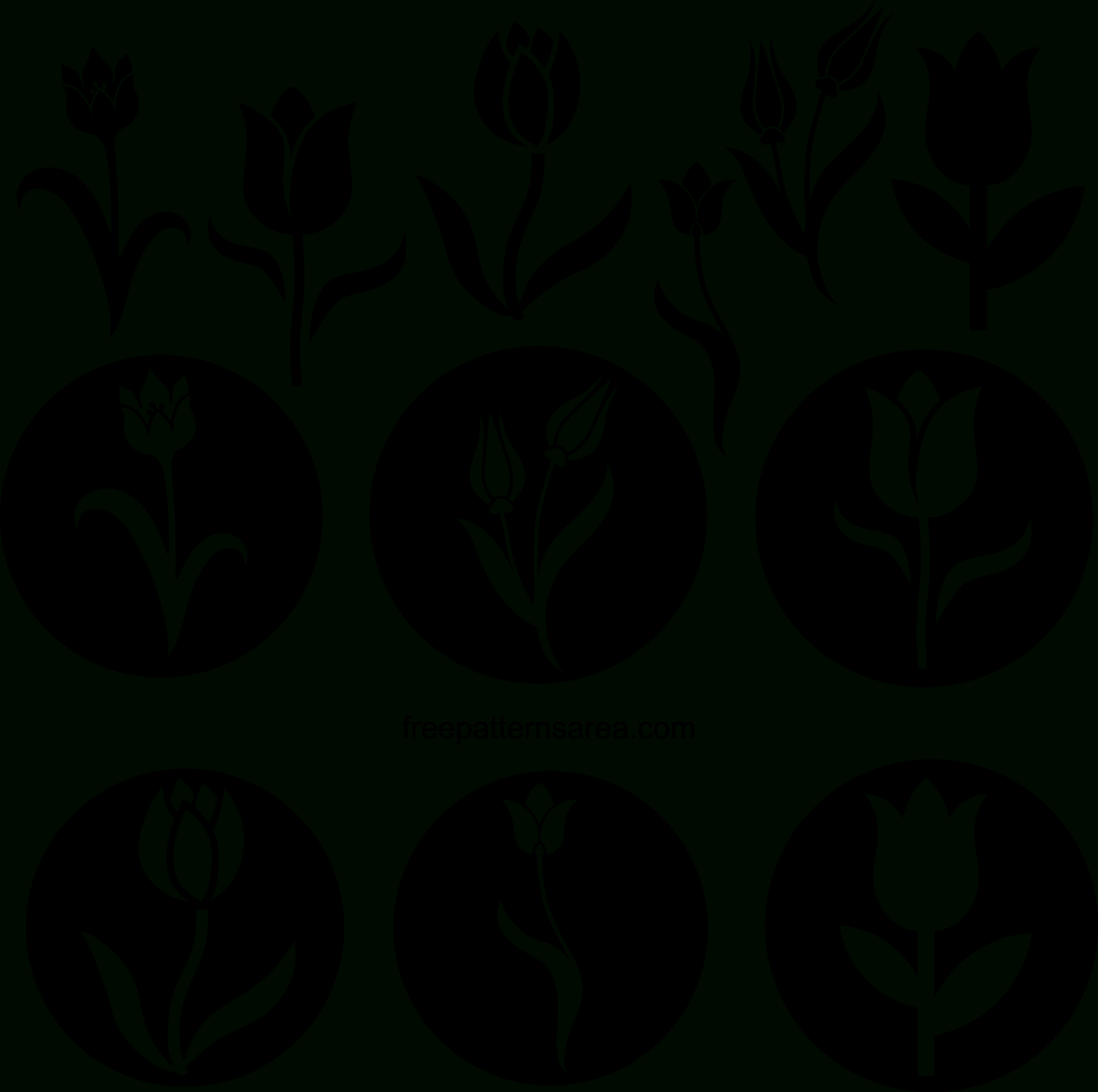 Free Download: Unique Tulip Stencil Vector Art Designs in Free Printable Tulip Stencils
