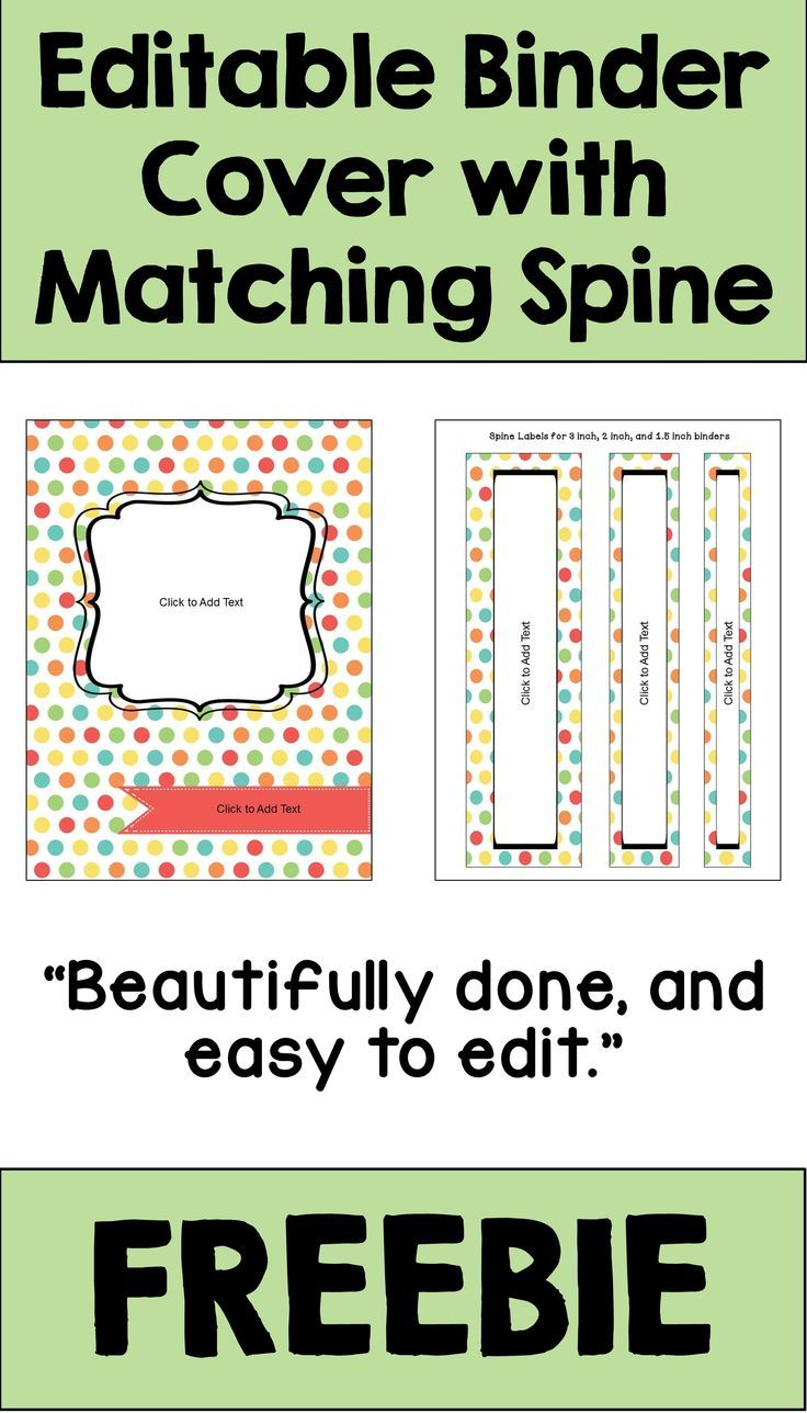 Free Editable Binder Covers And Spines For Teachers, Students inside Free Binder Spine Template