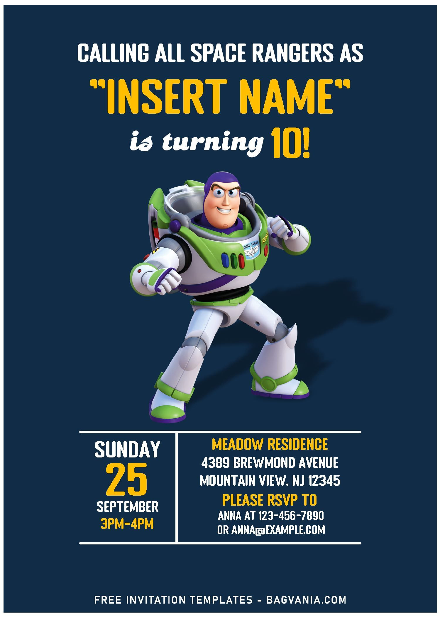 Free Editable Pdf) Simple Space Ranger Buzz Lightyear Boy Birthday intended for Buzz Lightyear Birthday Card Free Printable