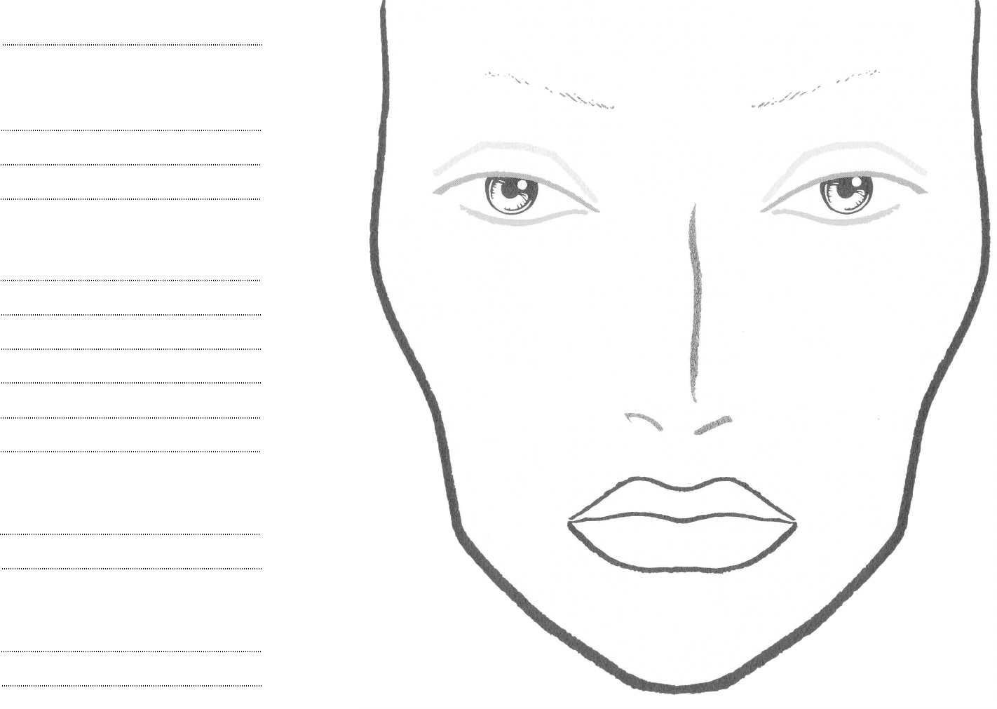 Free Face Chart - Pdf | 4253Kb | 1 Page(S) with regard to Free Printable Face Charts For Makeup Artists