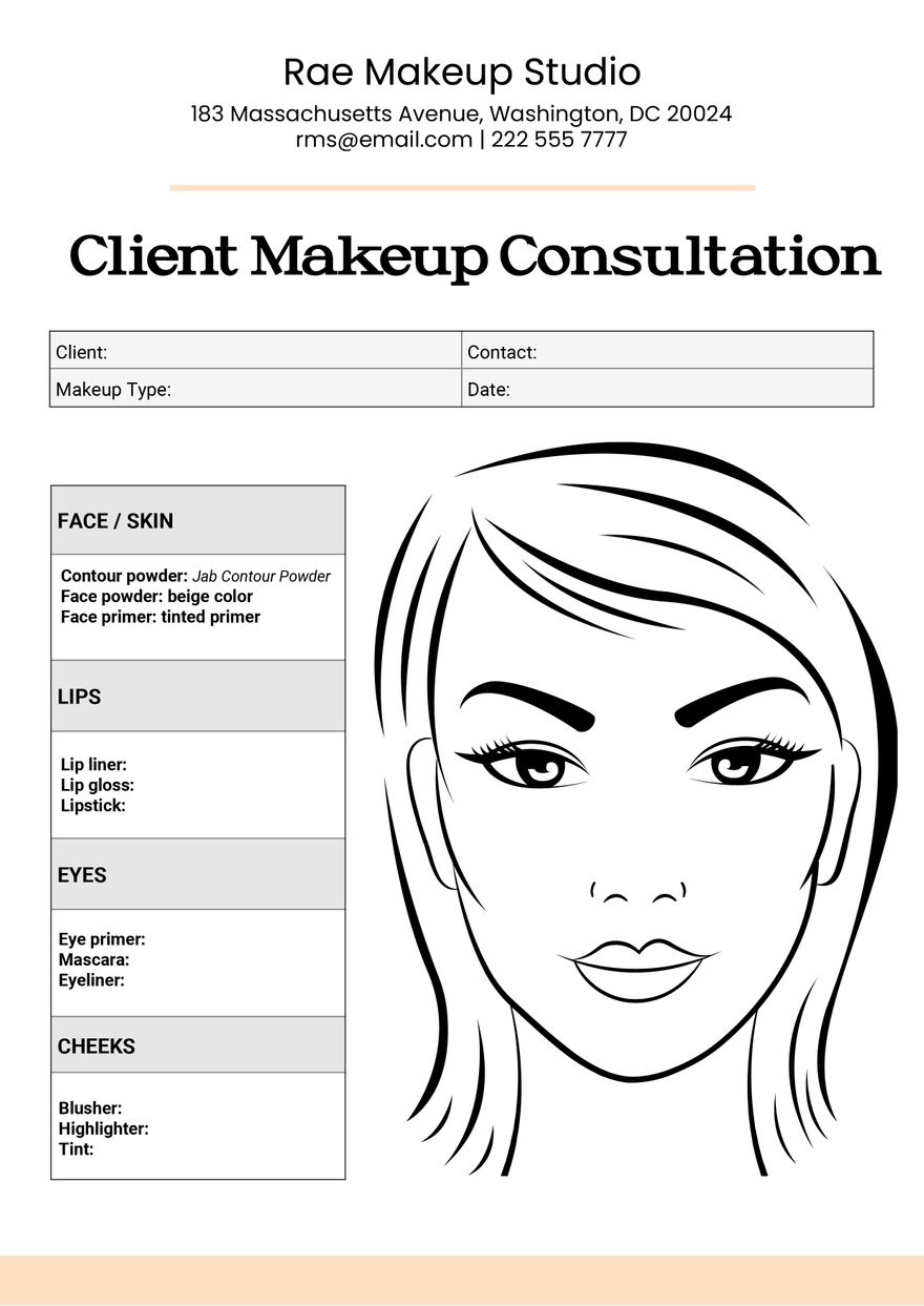 Free Face Chart Templates, Editable And Printable throughout Free Printable Face Charts For Makeup Artists