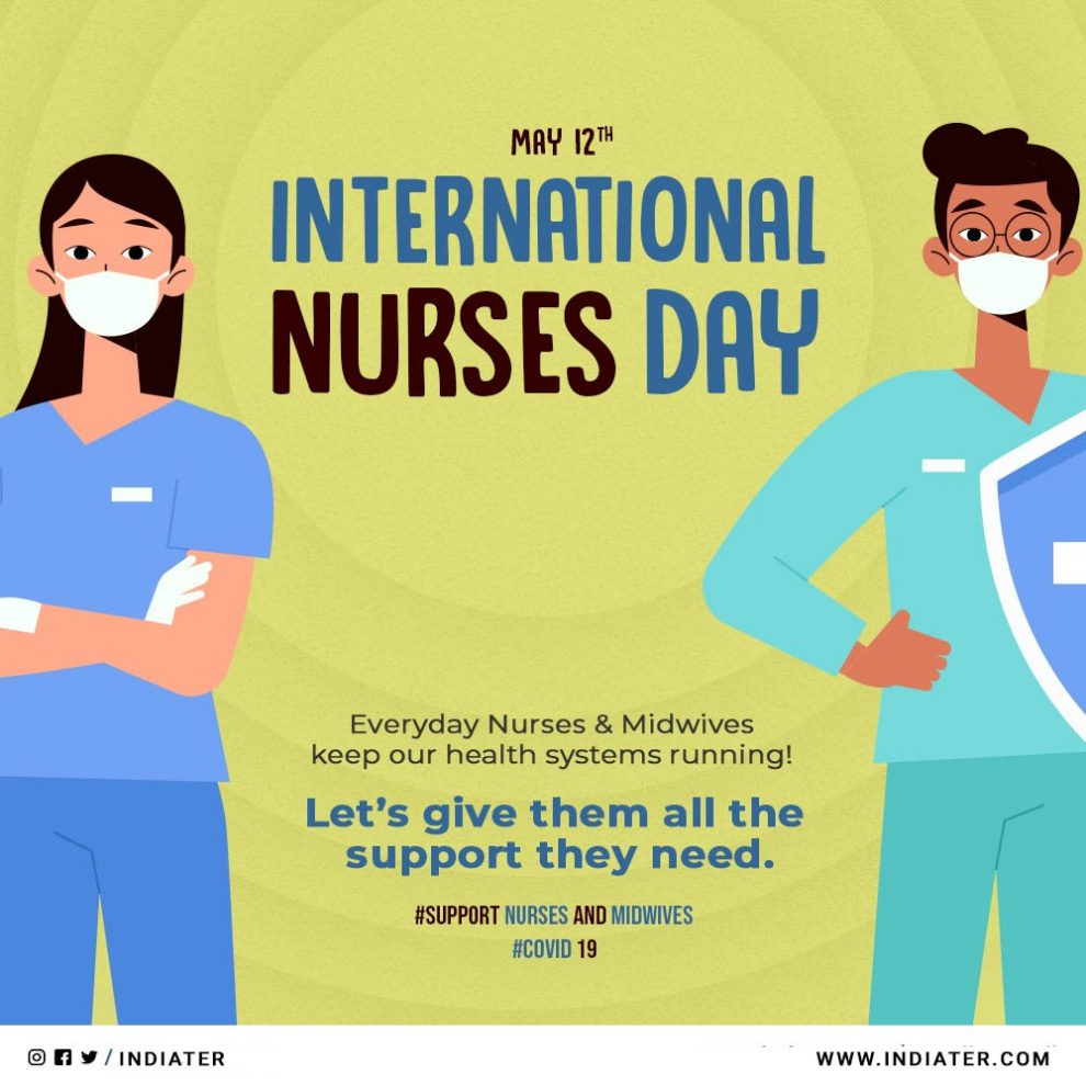 Free Flat 12 May Happy International Nurses Day Celebration Psd within Free Nurses Day Printables