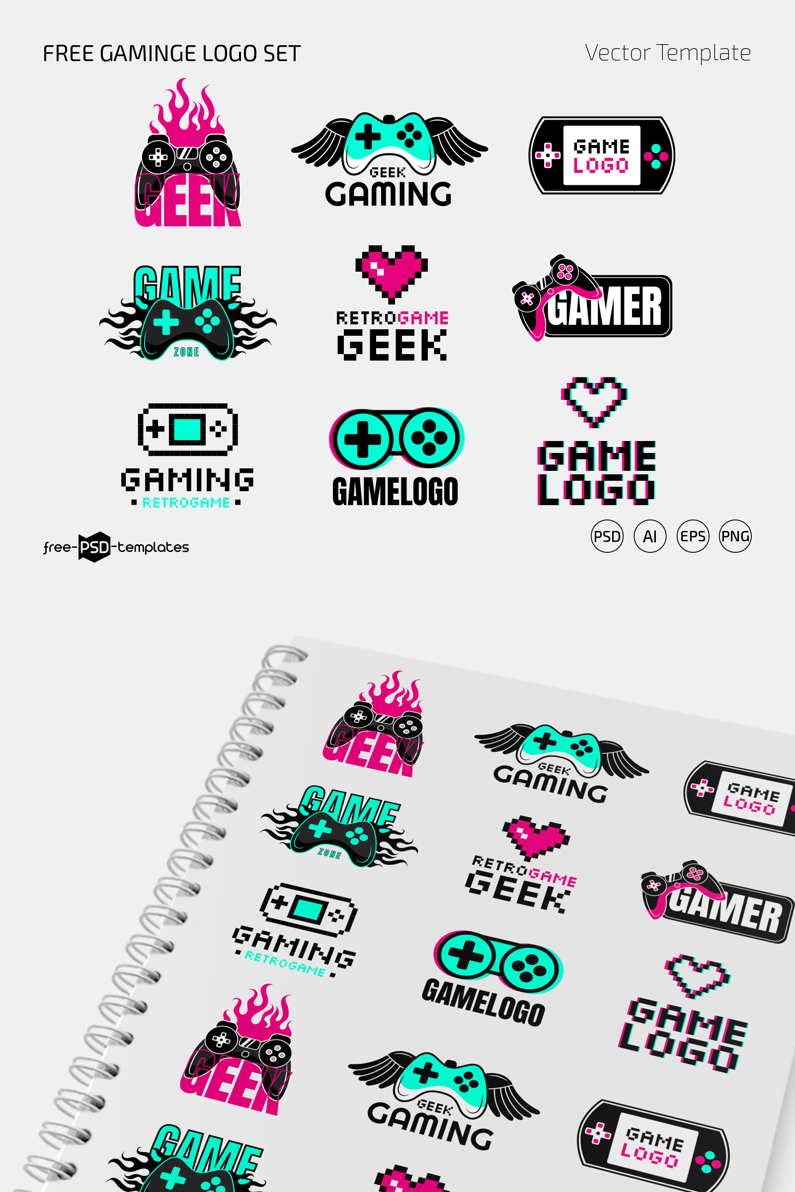 Free Gaming Logo Template (Ai, Psd, Eps, Png) with regard to Free Printable Logo Games