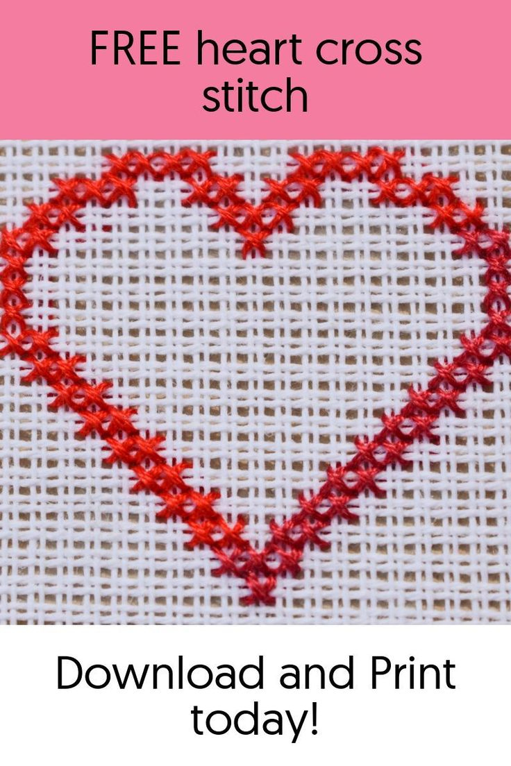 Free Heart Cross Stitch Pattern - Craft With Cartwright within Free Printable Cross Stitch Heart Patterns